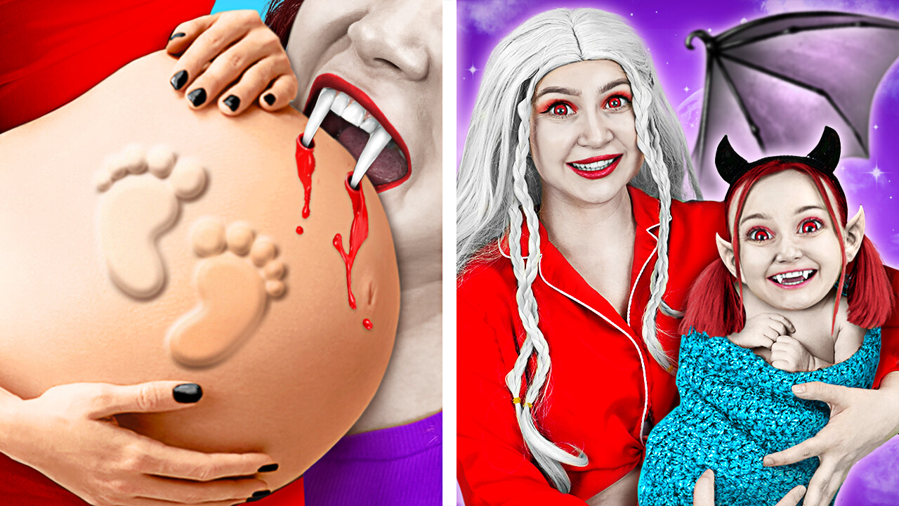 ¡VAMPIRA RICA EMBARAZADA! 🧛🏻‍♀️ TRUCOS y HACKS de CRIANZA de MAMÁ VAMPIRA POPULAR por La La Vida
