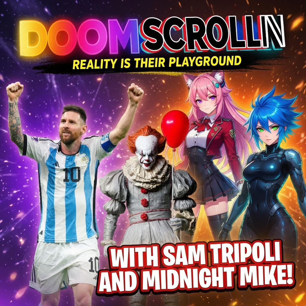 DoomScrollin #64: Lionel Messi, Anime Girls, Albert Einstein, Evil Clowns & A Talking Nazi Dog episode artwork
