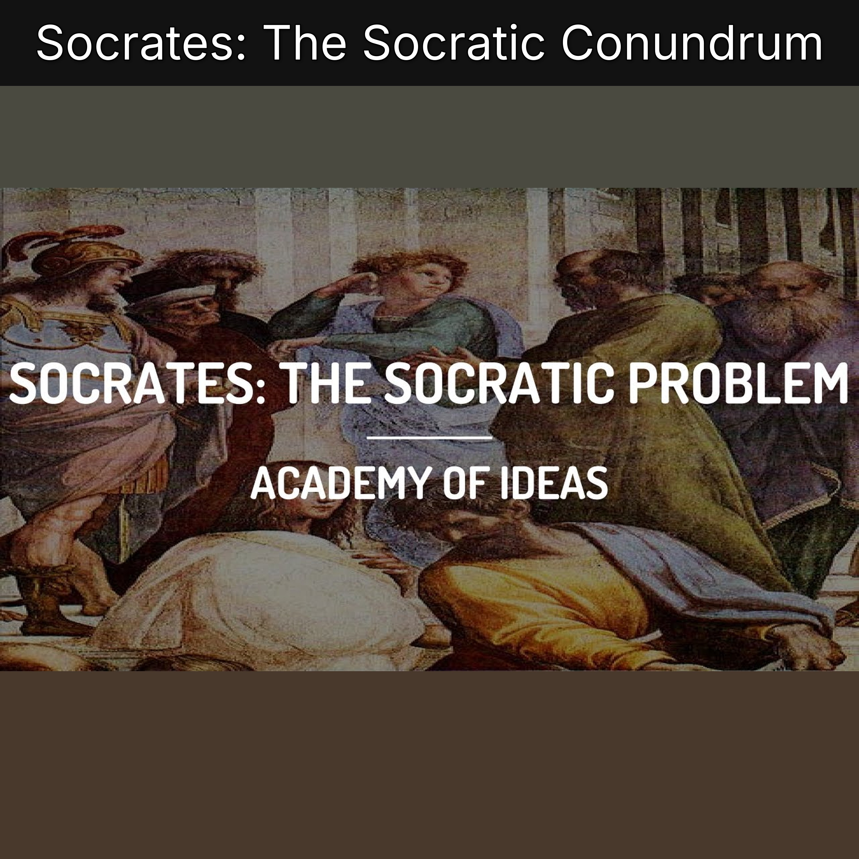 Socrates: The Socratic Conundrum episode artwork