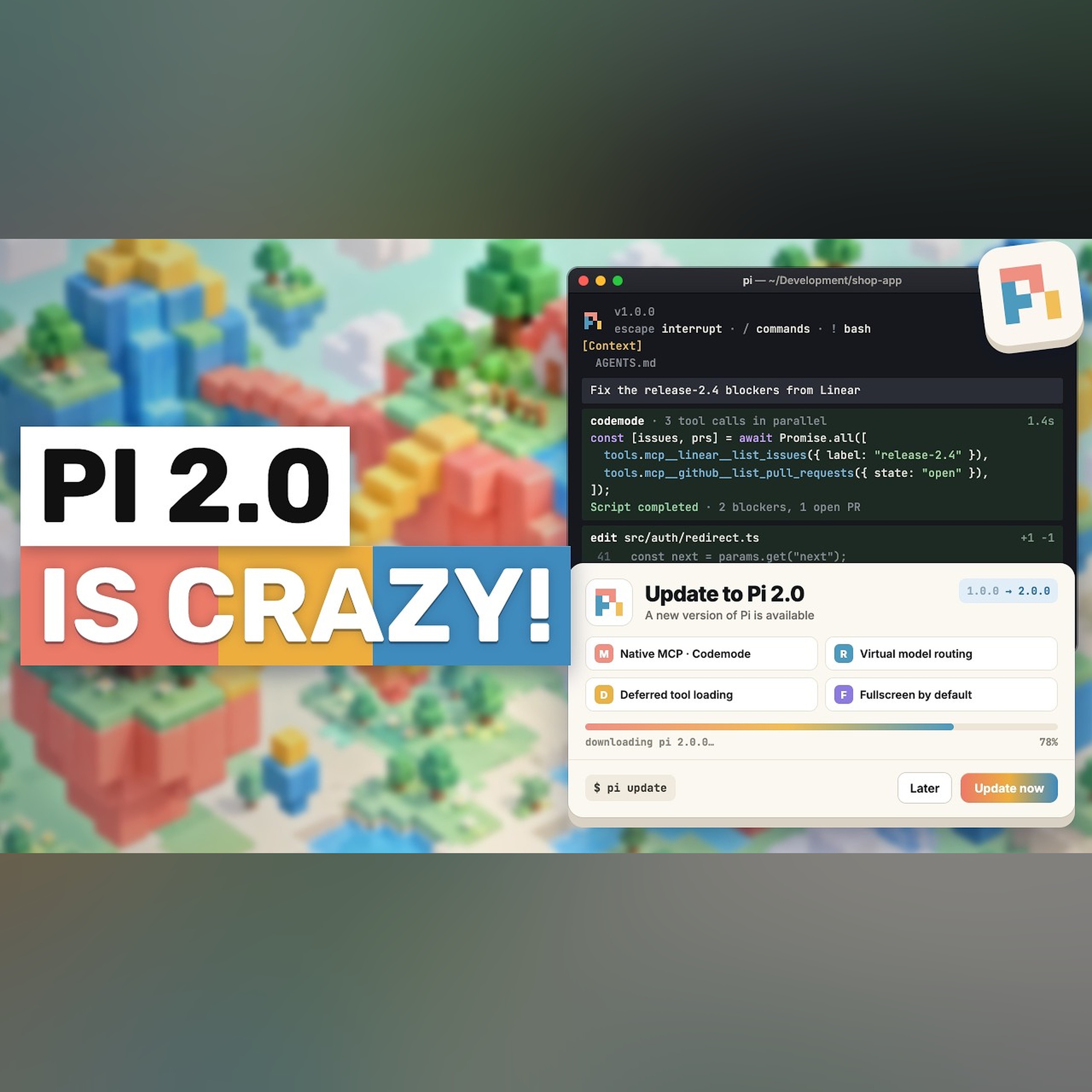 Pi 2.0 (Codemode, Durable Tools and More!): Native via Codemode, Custom Model Routing and Pi Durable episode artwork