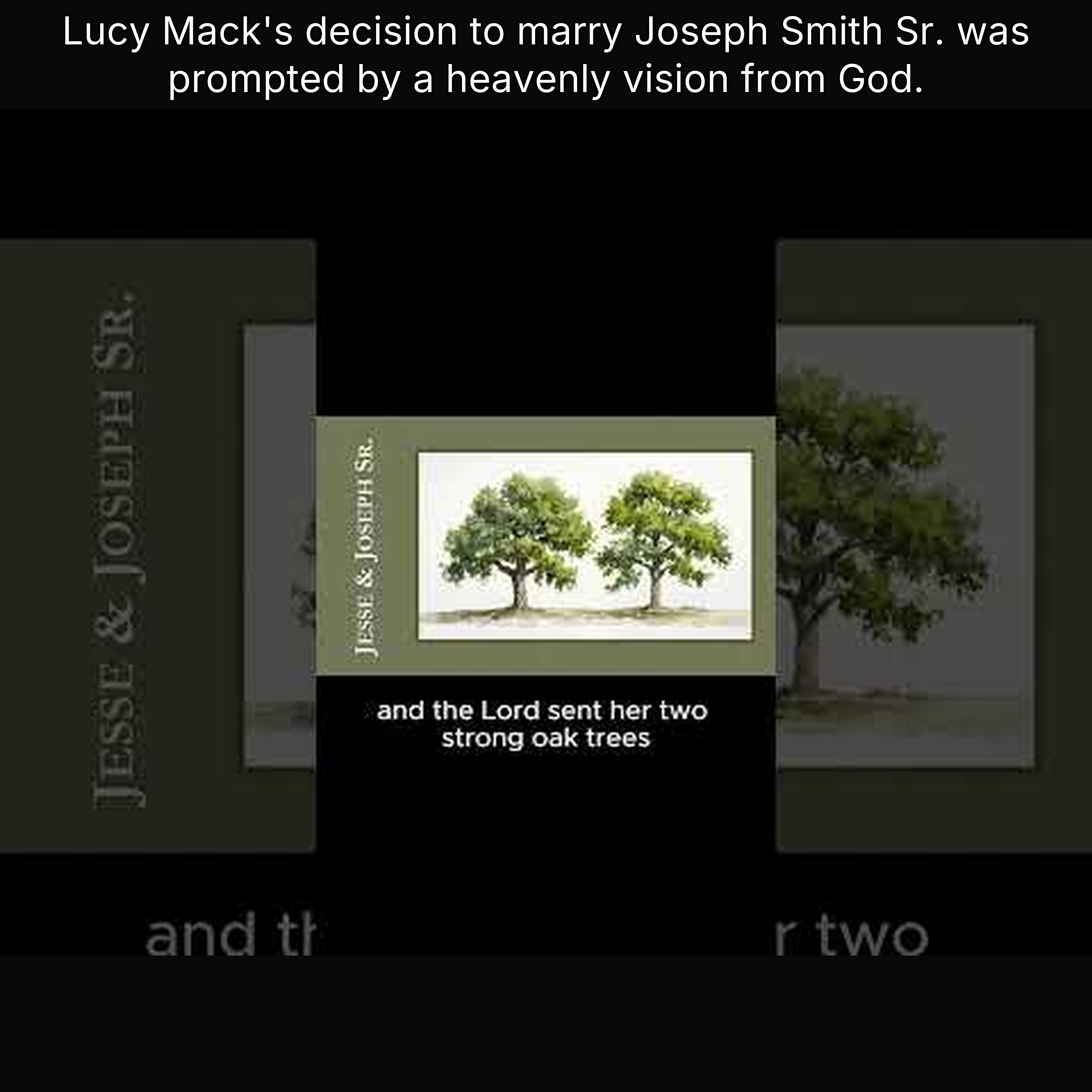 Lucy Mack's decision to marry Joseph Smith Sr. was prompted by a heavenly vision from God. episode artwork