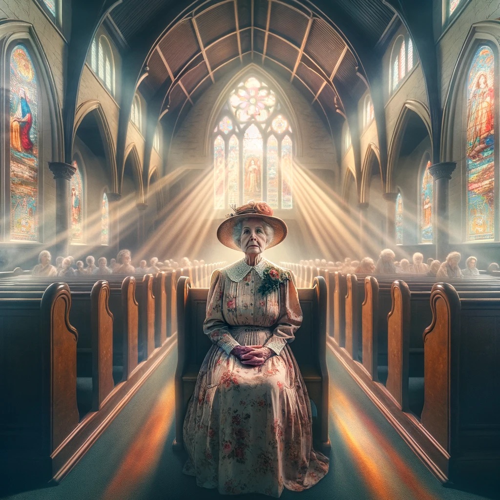 The Elderly Woman at Church