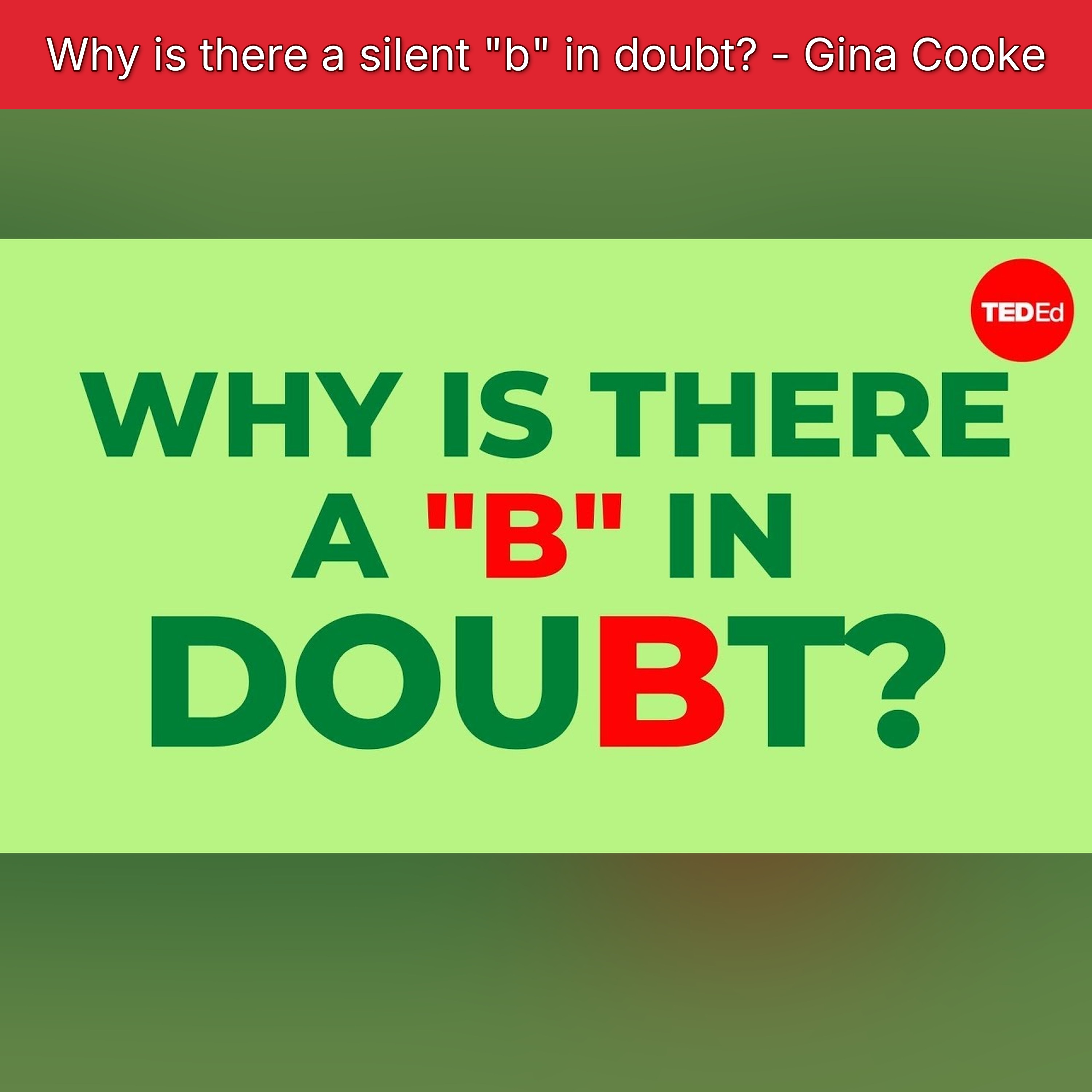Why is there a silent "b" in doubt? - Gina Cooke episode artwork