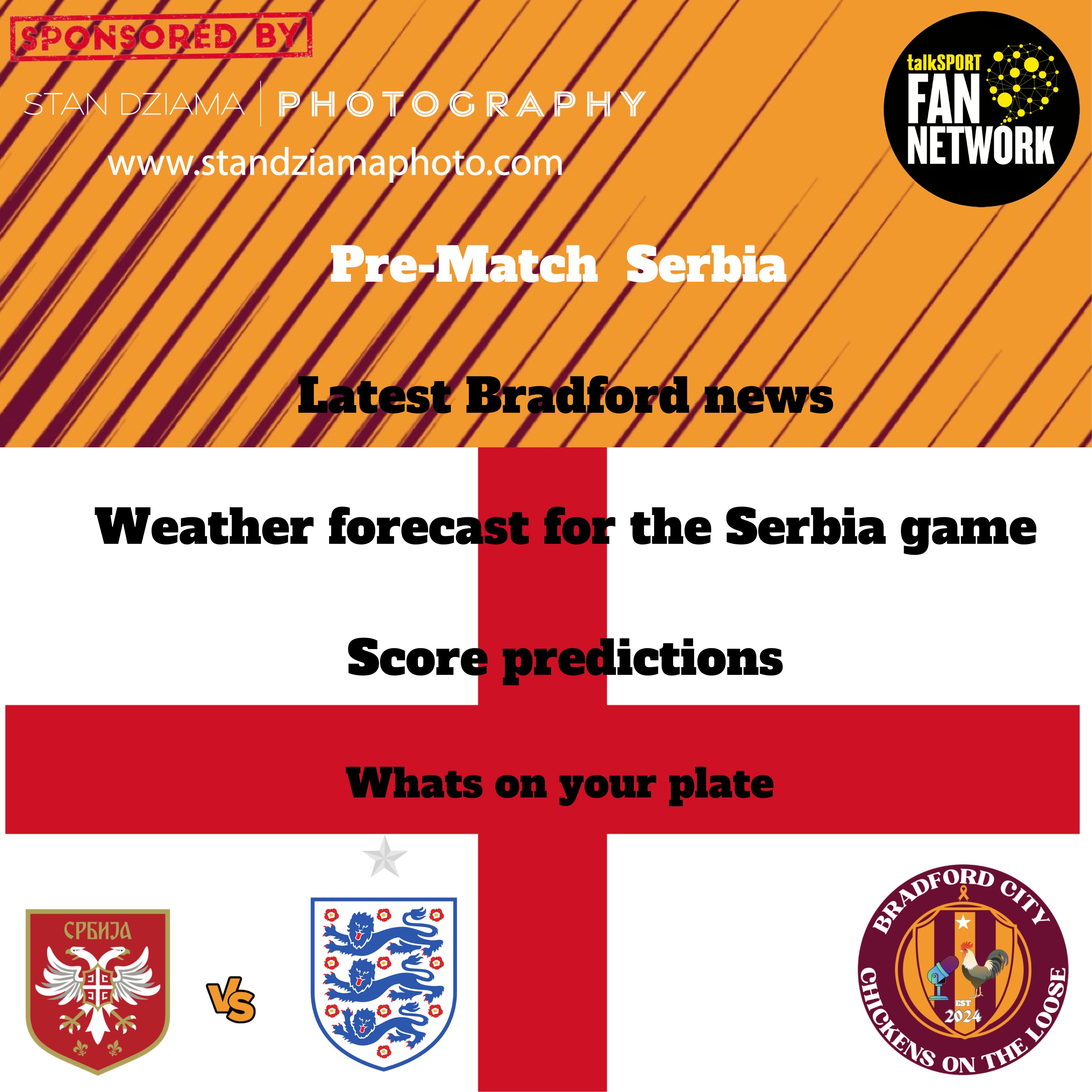 Serbia vs England euros pre-game chat episode artwork