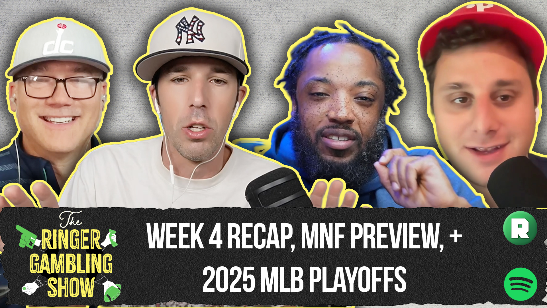 Week 4 Recap, MNF Preview, and the 2025 MLB Playoffs | The Ringer Gambling Show