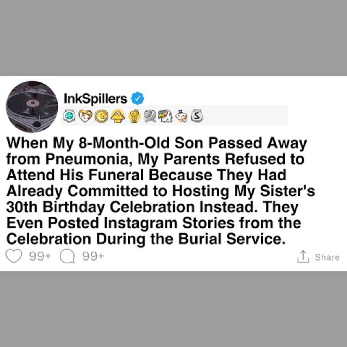 My Parents Skipped My Son's Funeral for a Birthday Party