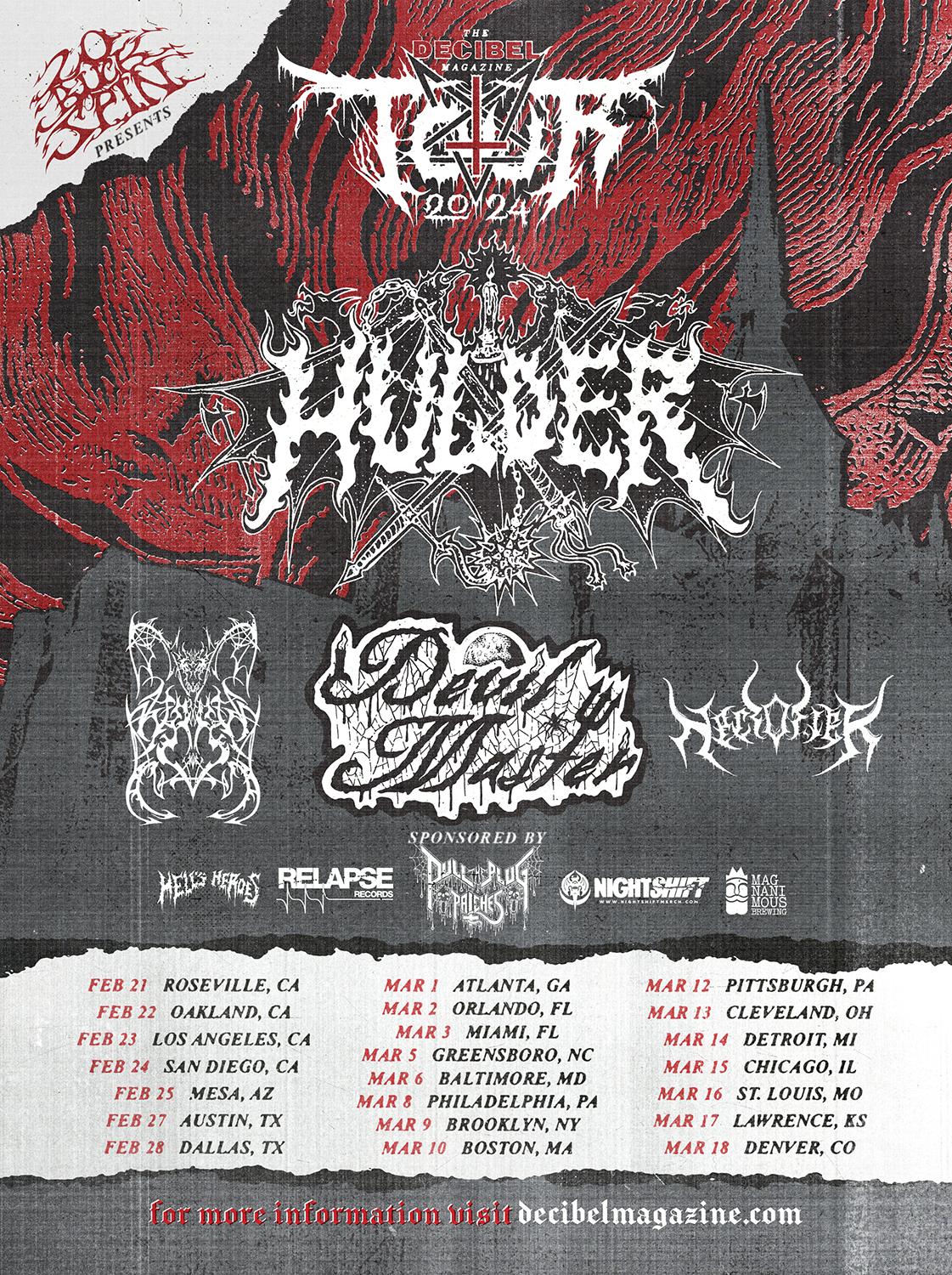 Decibel Magazine Tour 2024 Featuring Hulder, Devil Master, Worm and Necrofier Review by Ray Wheeler episode artwork