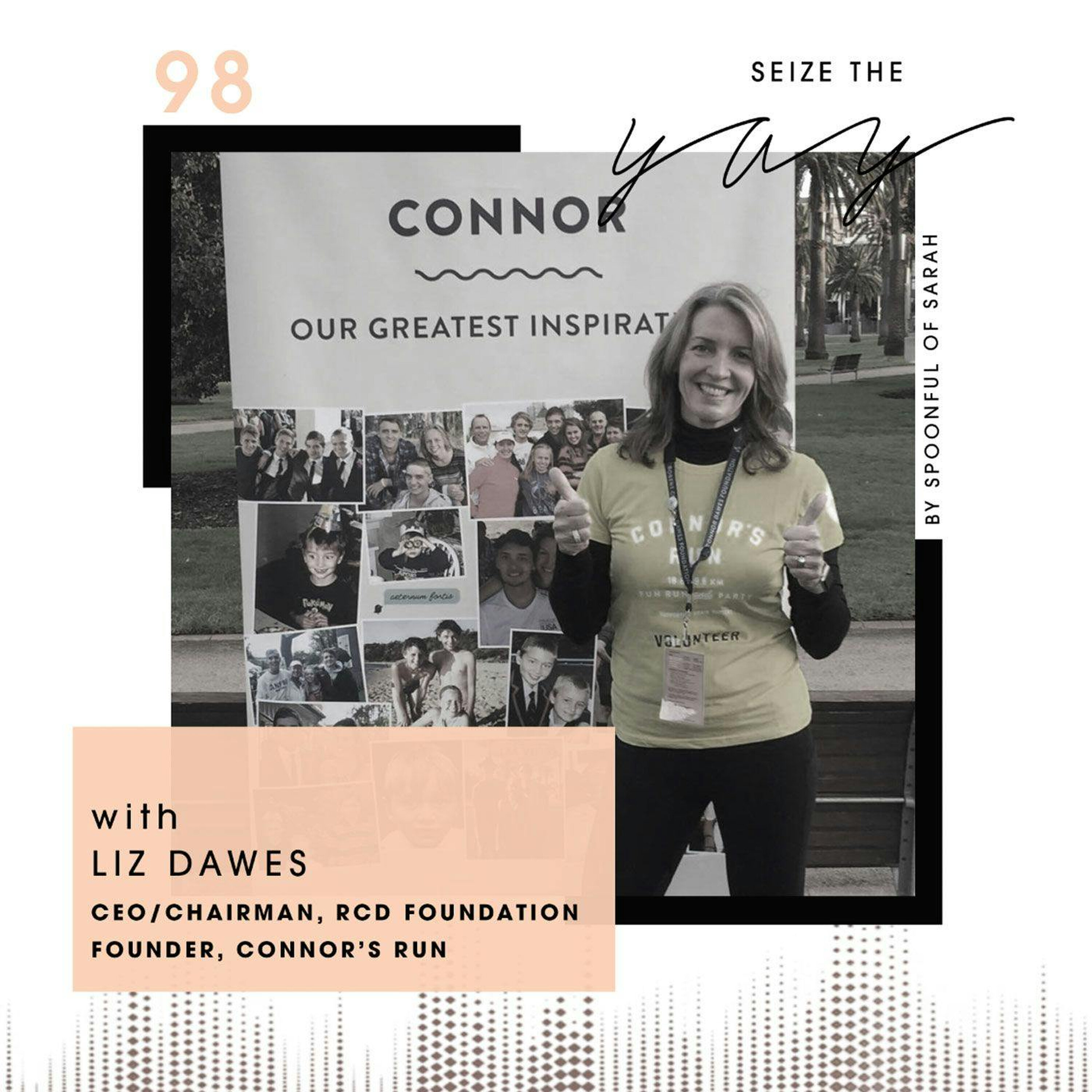 Liz Dawes // Connor's Run, combating cancer and creating legacies episode artwork