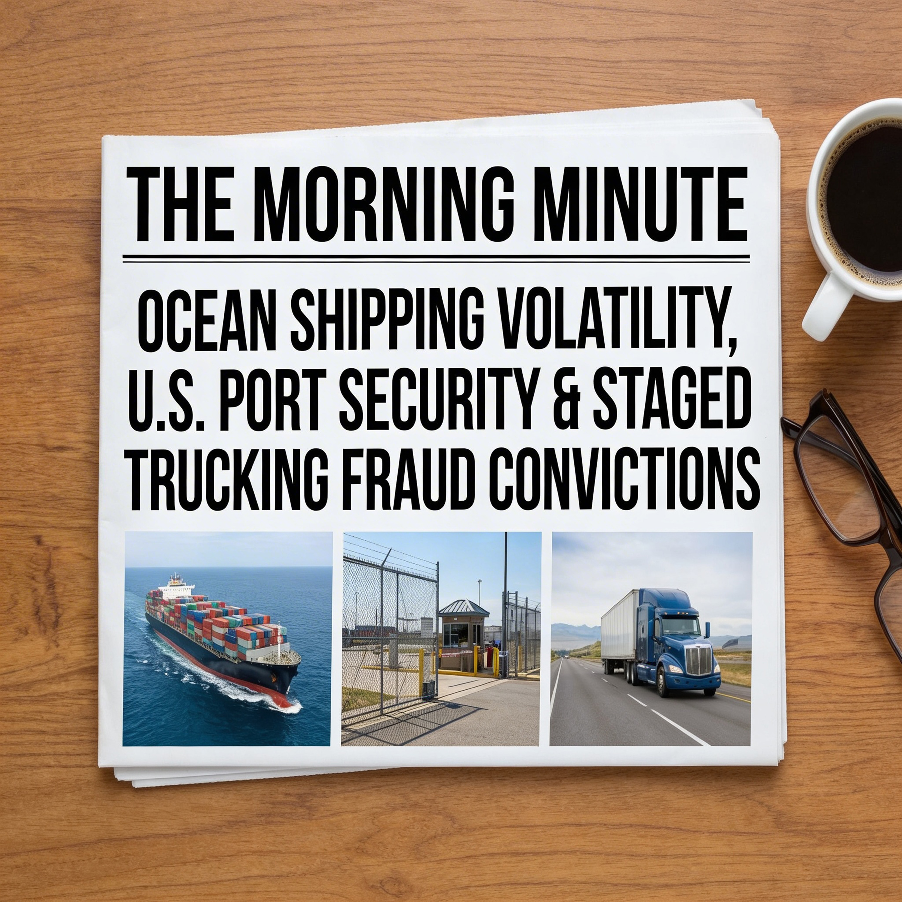 Ocean Shipping Volatility, U.S. Port Security & Staged Trucking Fraud Convictions | The Morning Minute episode artwork