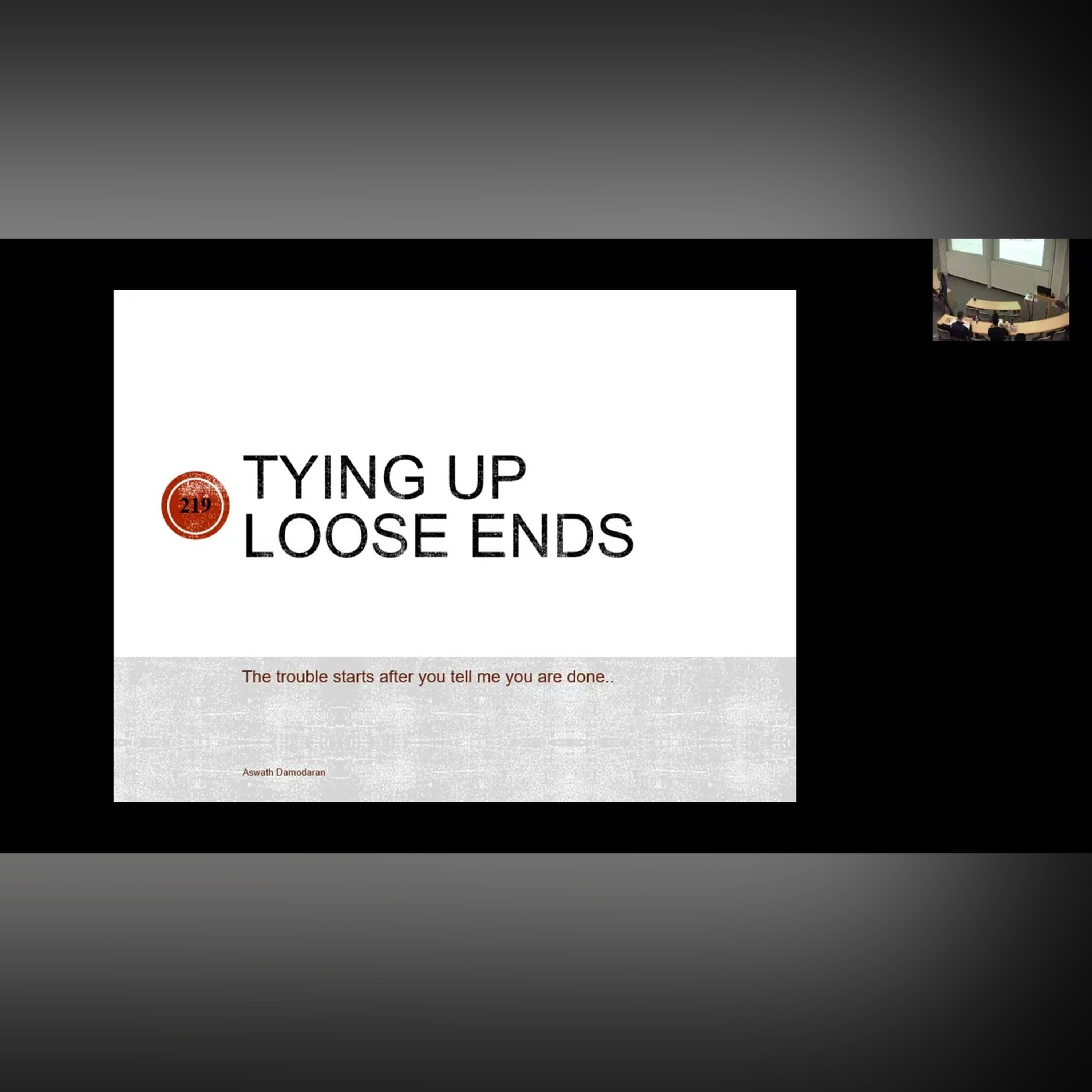 Session 12: Loose Ends in Valuation