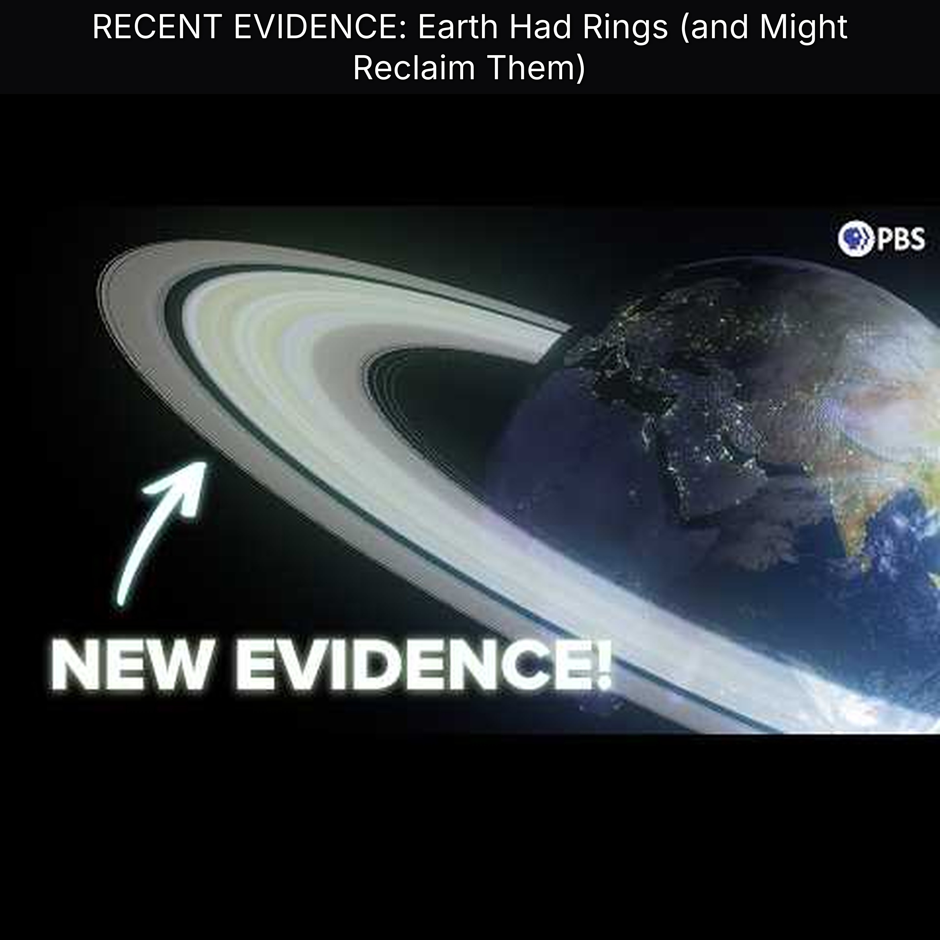 RECENT EVIDENCE: Earth Had Rings (and Might Reclaim Them)