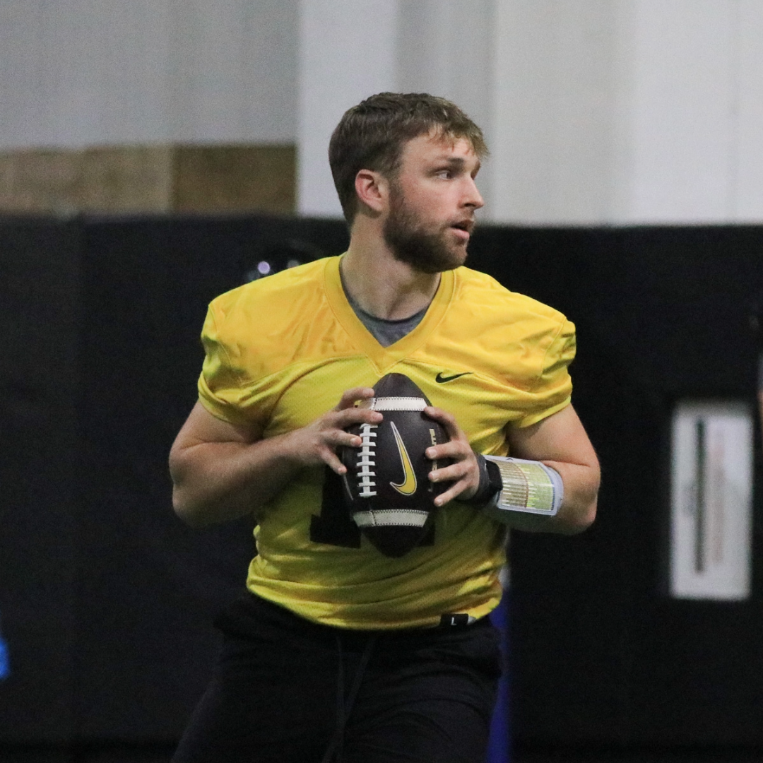 First look at QB Mark Gronowski & other transfers at Iowa spring football practice