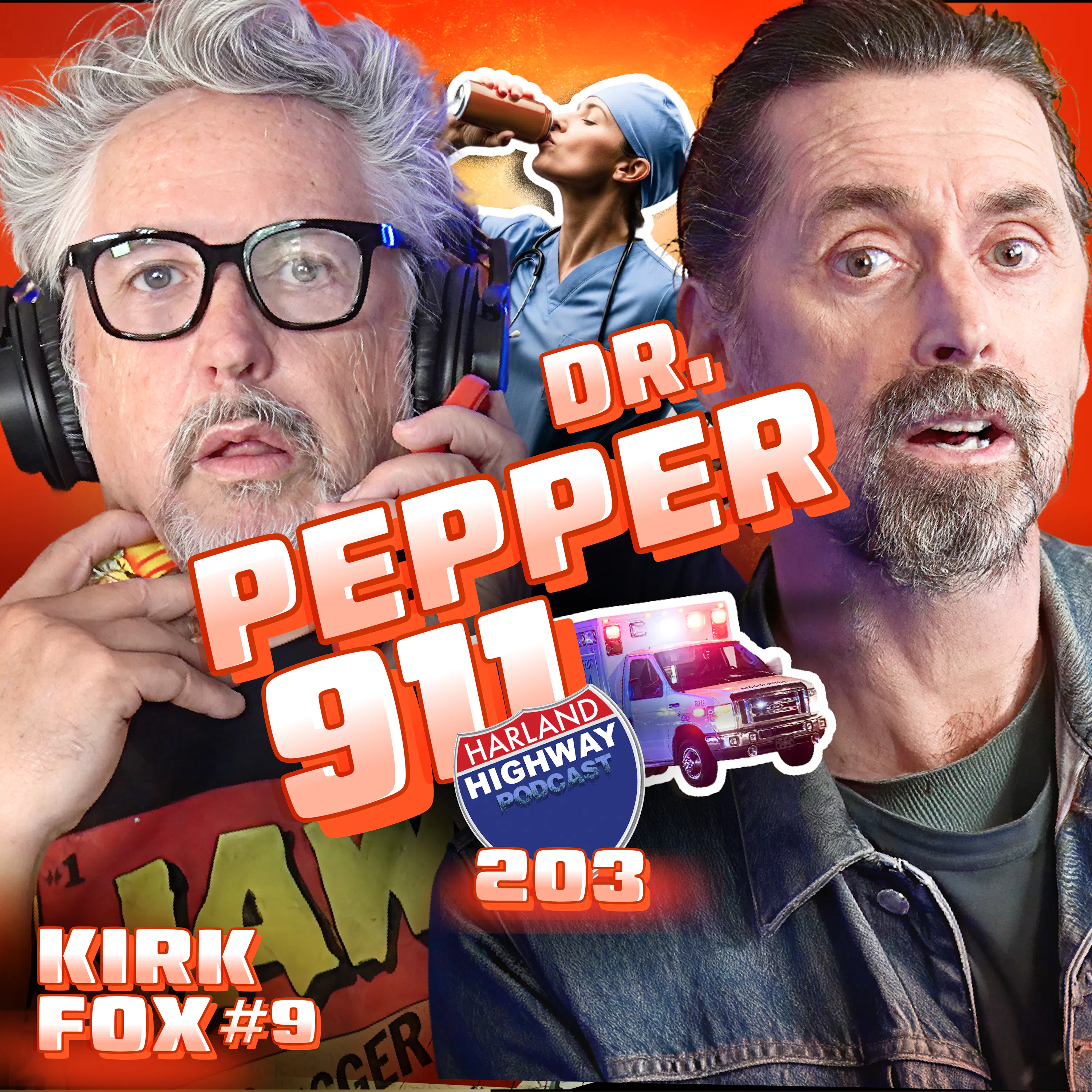 KIRK FOX is here with private eye work, solving a soft drink mystery with good Ol' Dr. Pepper! episode artwork