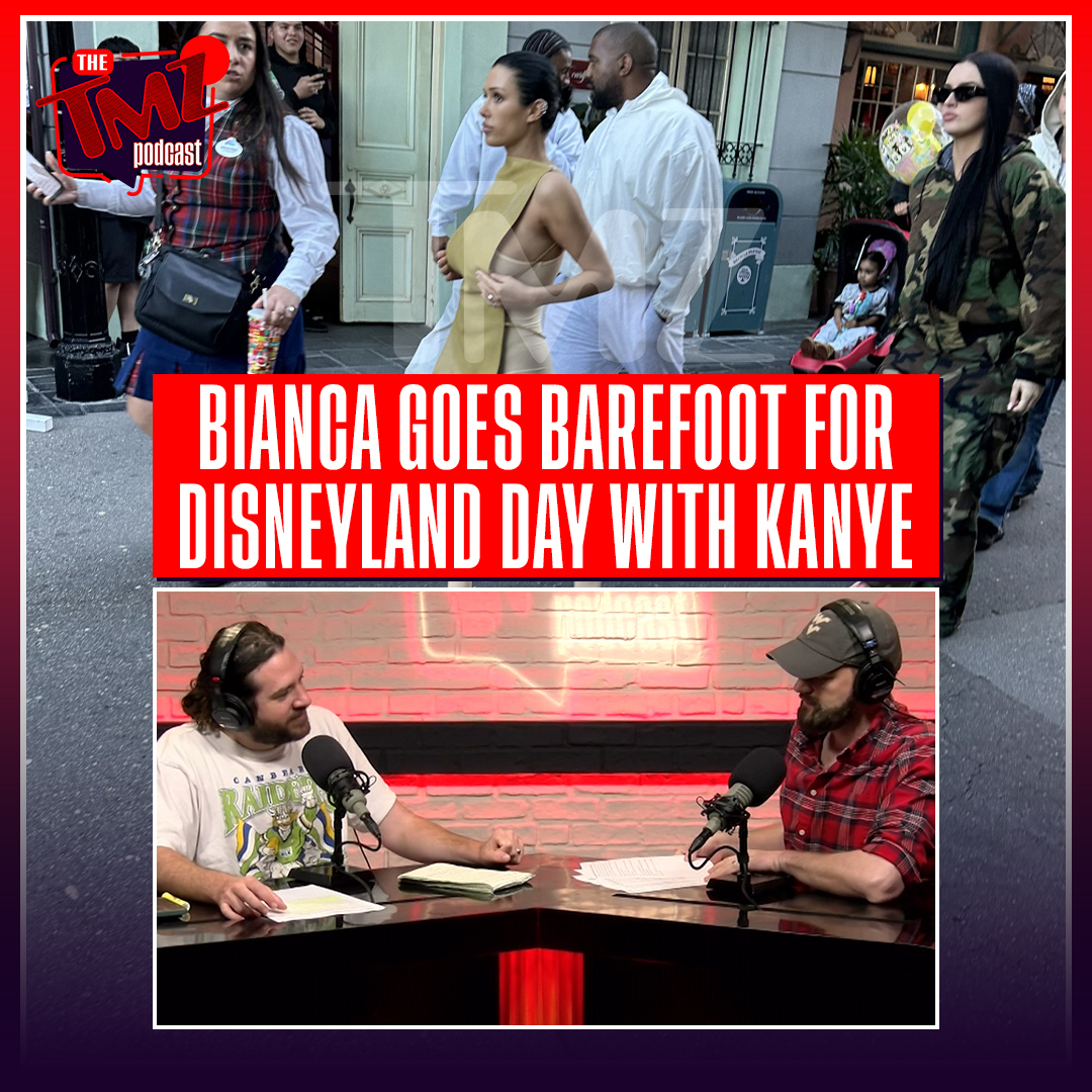 Kanye & Bianca Barefoot and Nearly Naked at Disneyland