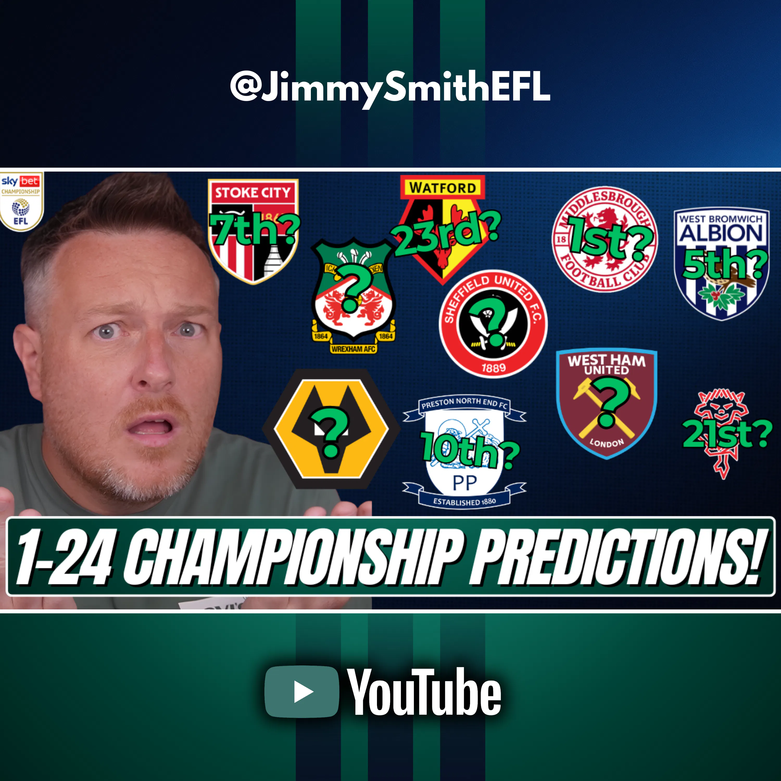 ๐ฎ๐๐ป EFL CHAMPIONSHIP 1-24 PREDICTIONS LIVE! Jimmy's Final Table | CHAMPIONSHIP PREDICTIONS ๐๐ป๐ฎ