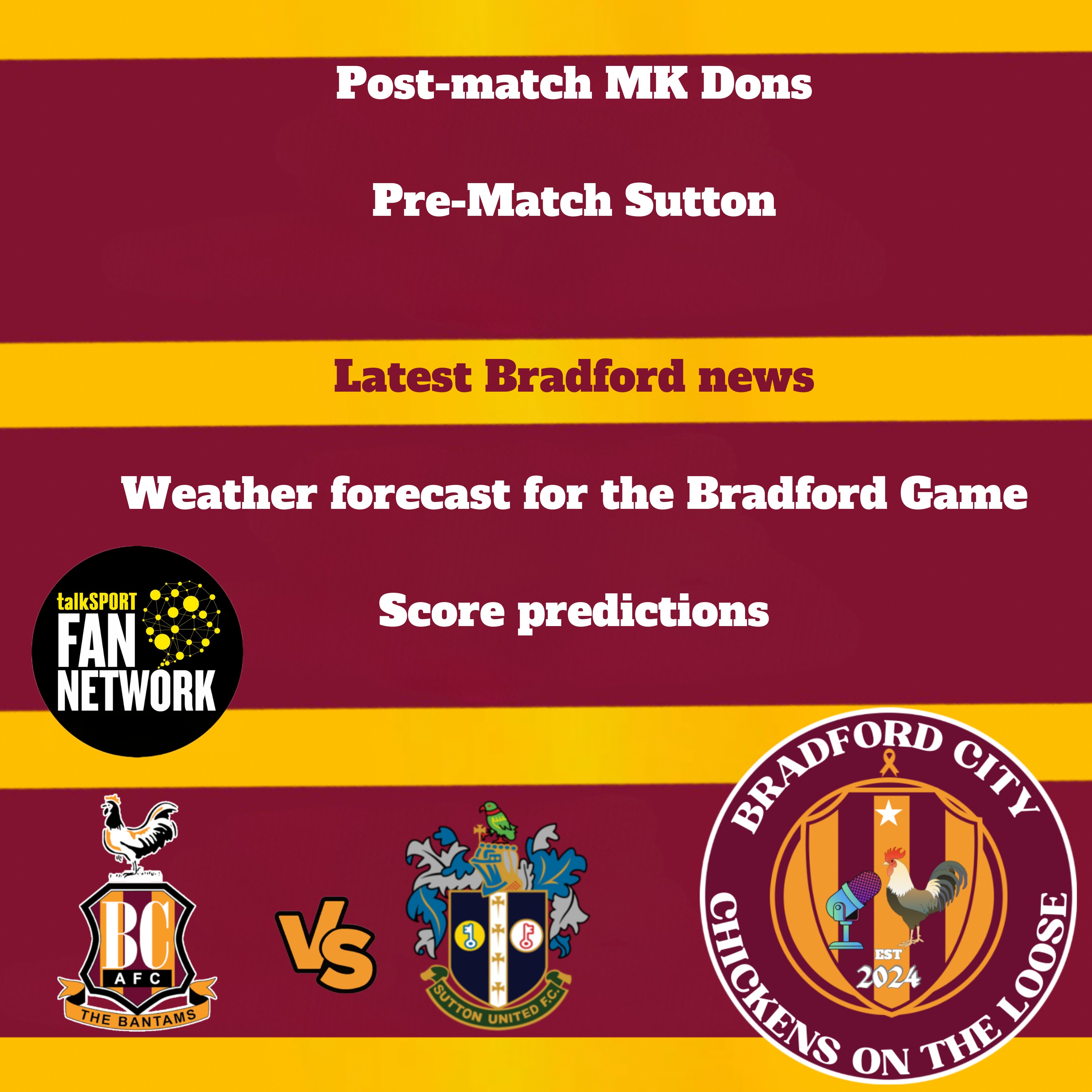 Ep 44) Bradford City Vs Sutton Preview   #SuttonUnited | #ForeverAmber #bcafc episode artwork