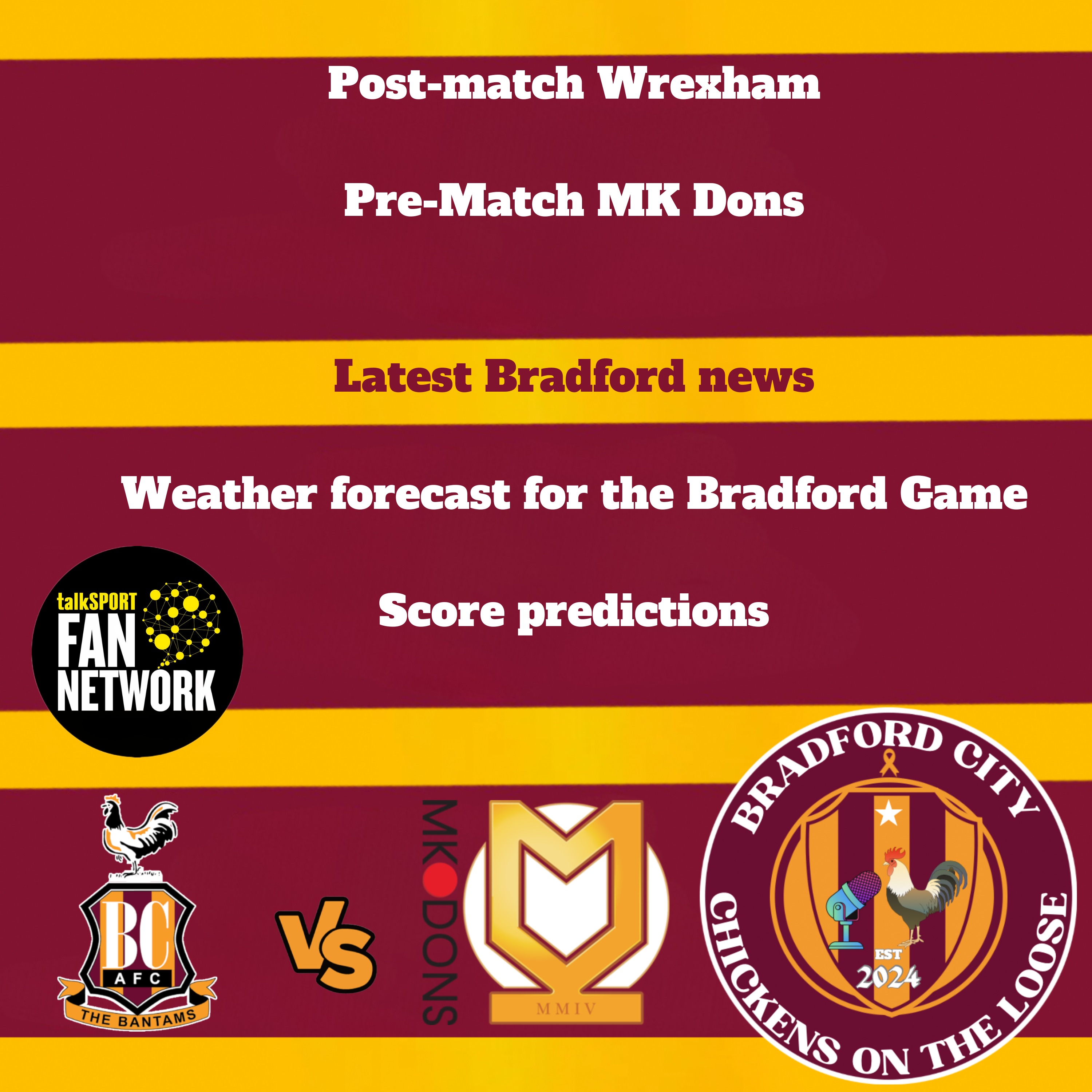 Ep 43)Bradford City Vs MK Don Preview #Mkdons #efl #bcafc #BantamCreators episode artwork