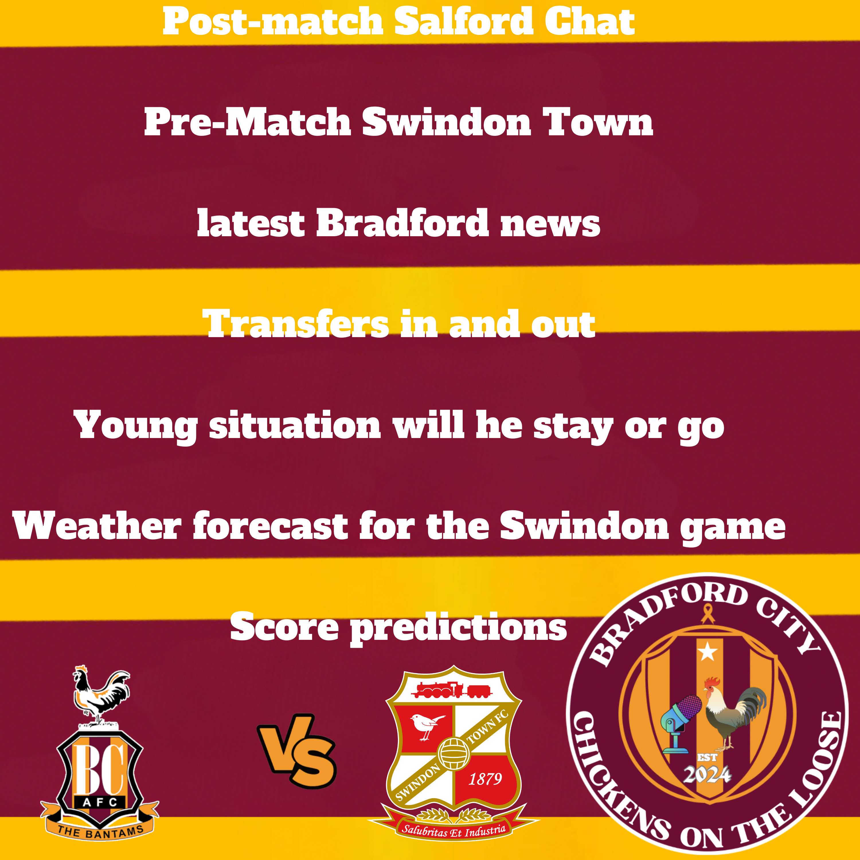 Ep 39) Swindon Town Vs Bradford City Pre-Match Chat #bcafc #efl #stfc episode artwork