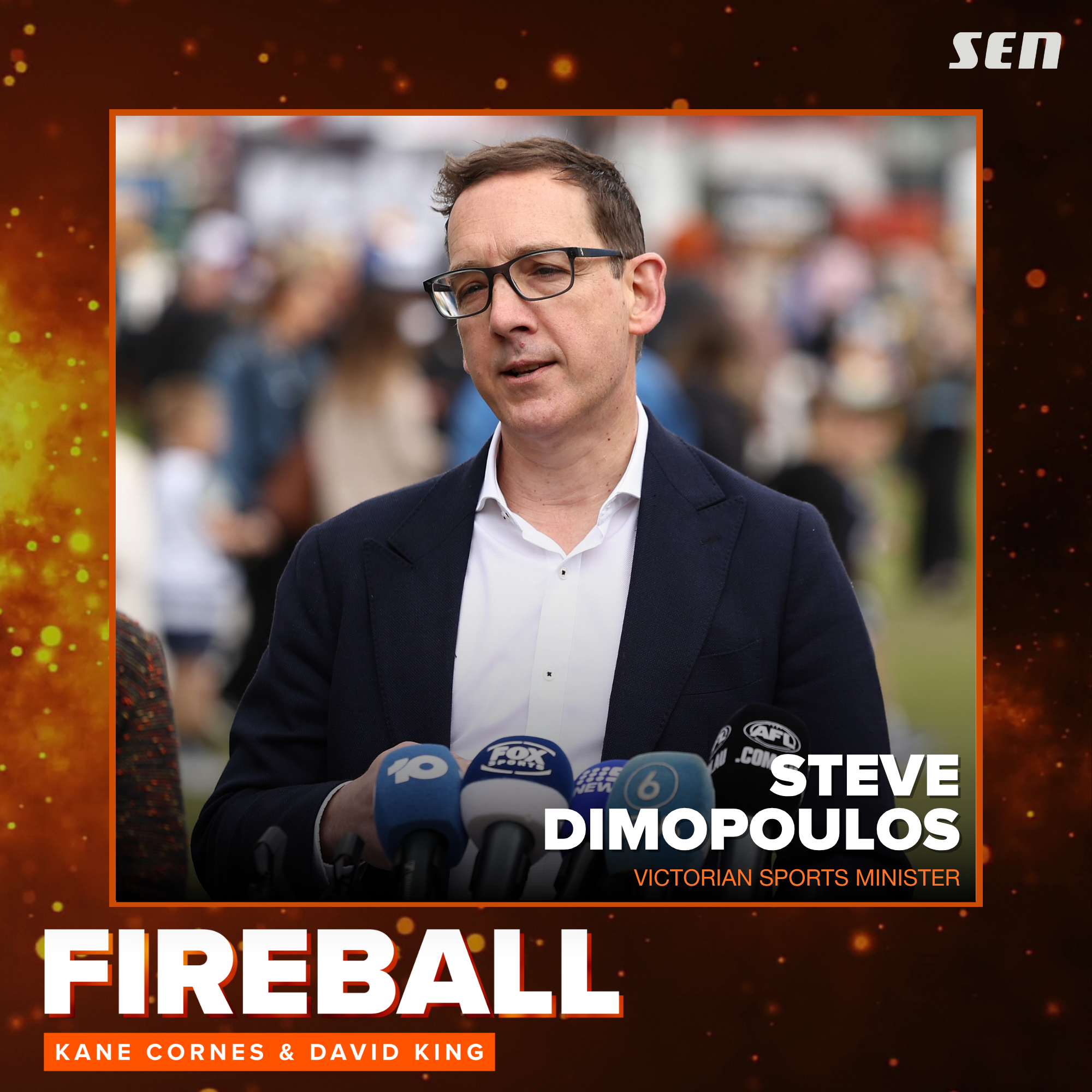 Victorian Minister for Sport and Major Events Steve Dimopoulos with some breaking news (15.06.26) episode artwork