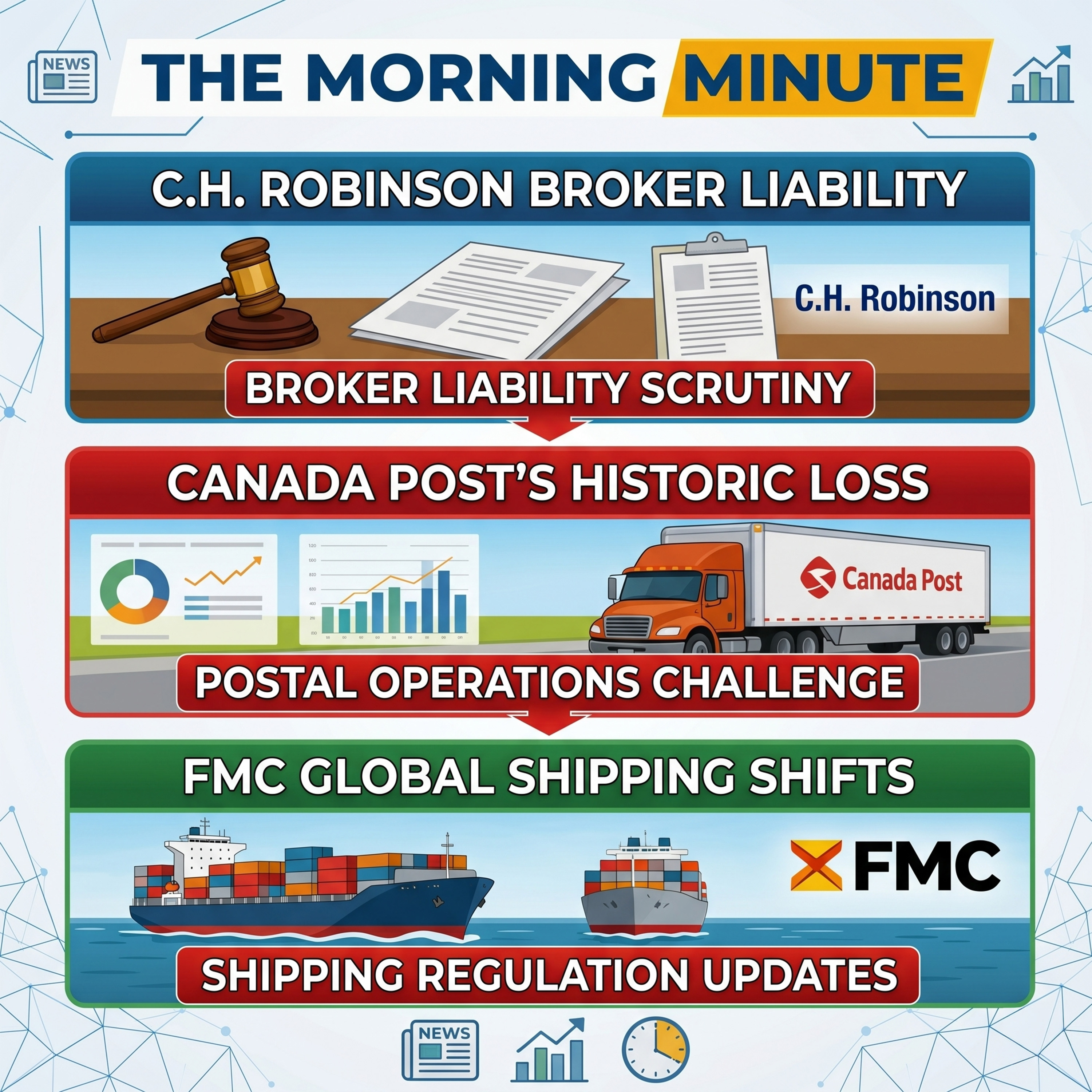 C.H. Robinson Broker Liability, Canada Post's Historic Loss, and FMC Global Shipping Shifts | The Morning Minute