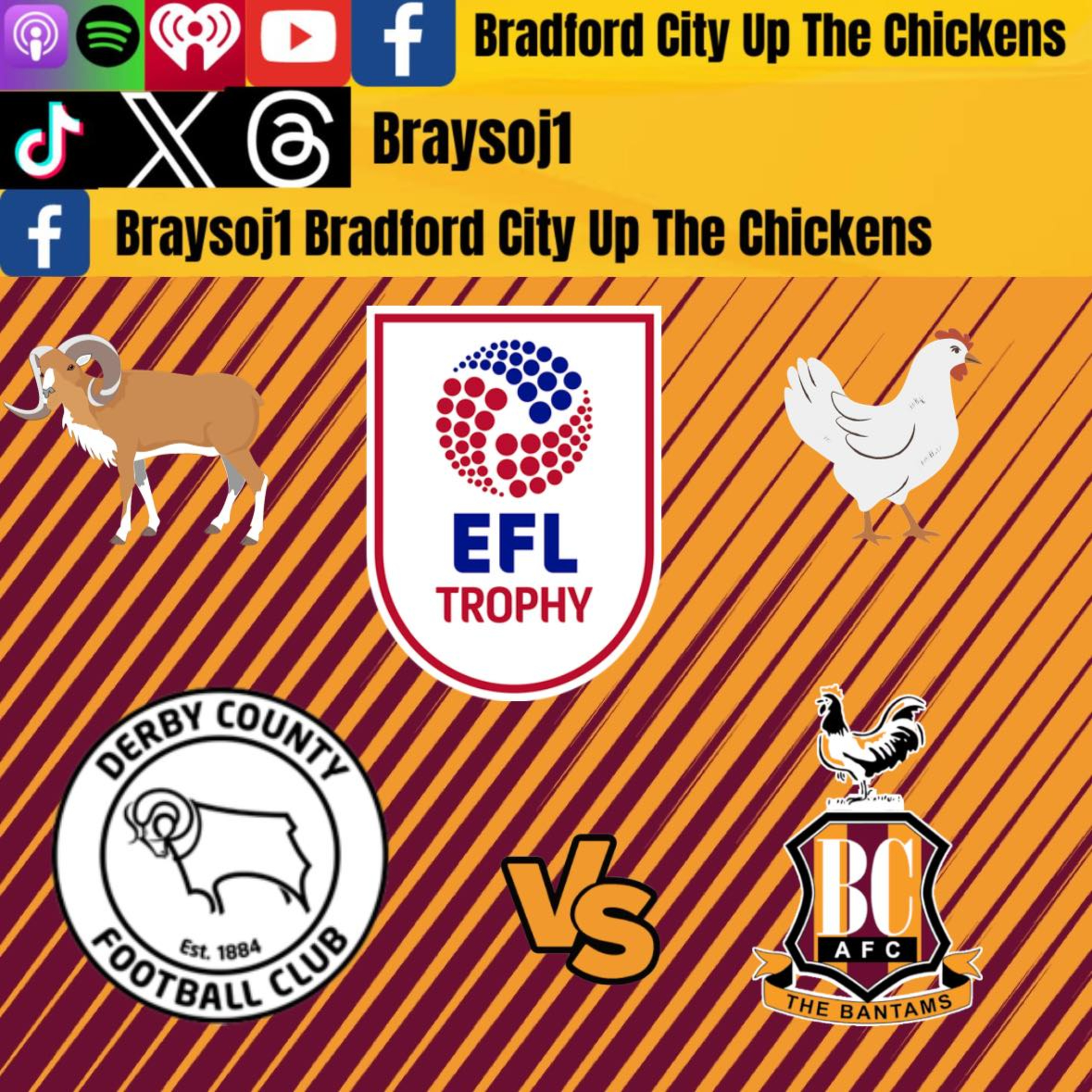 live vid Ep 33) Derby vs Bradford pre match chat #BCFC #EFL #dcfc #EFLTrophy episode artwork