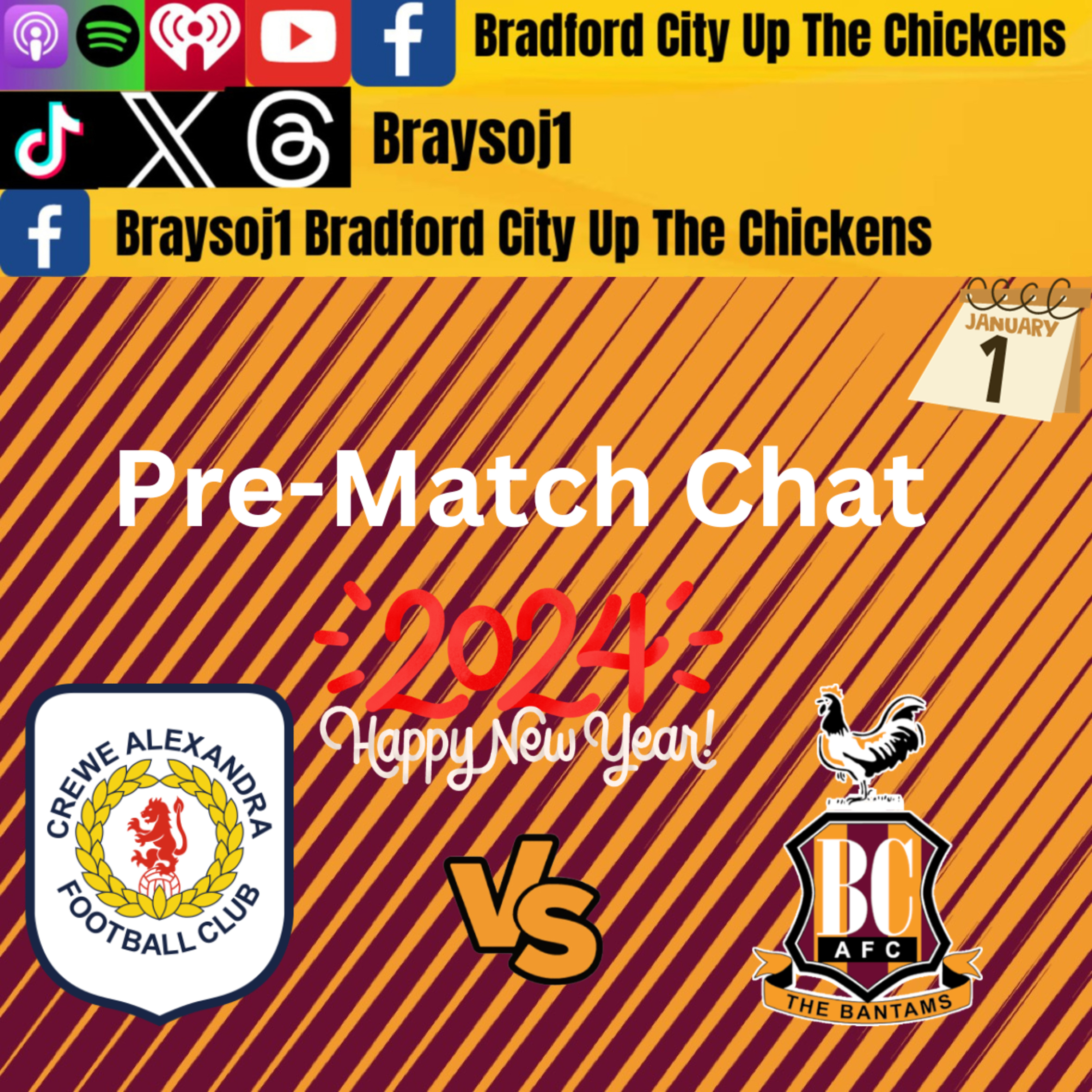 Ep 32) Crewe Vs Bradford pre match chat #CreweAlex #bcafc #efl episode artwork