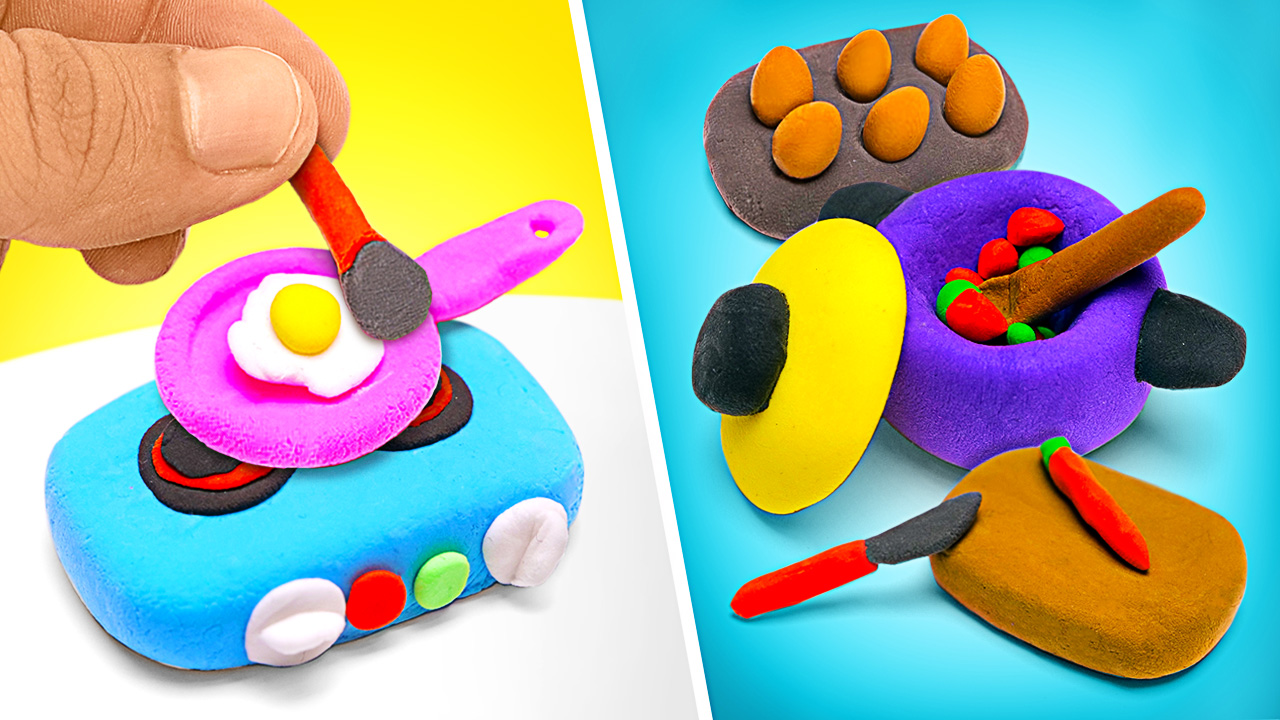 Miniature Doll Kitchen Set DIY: A Clay Adventure