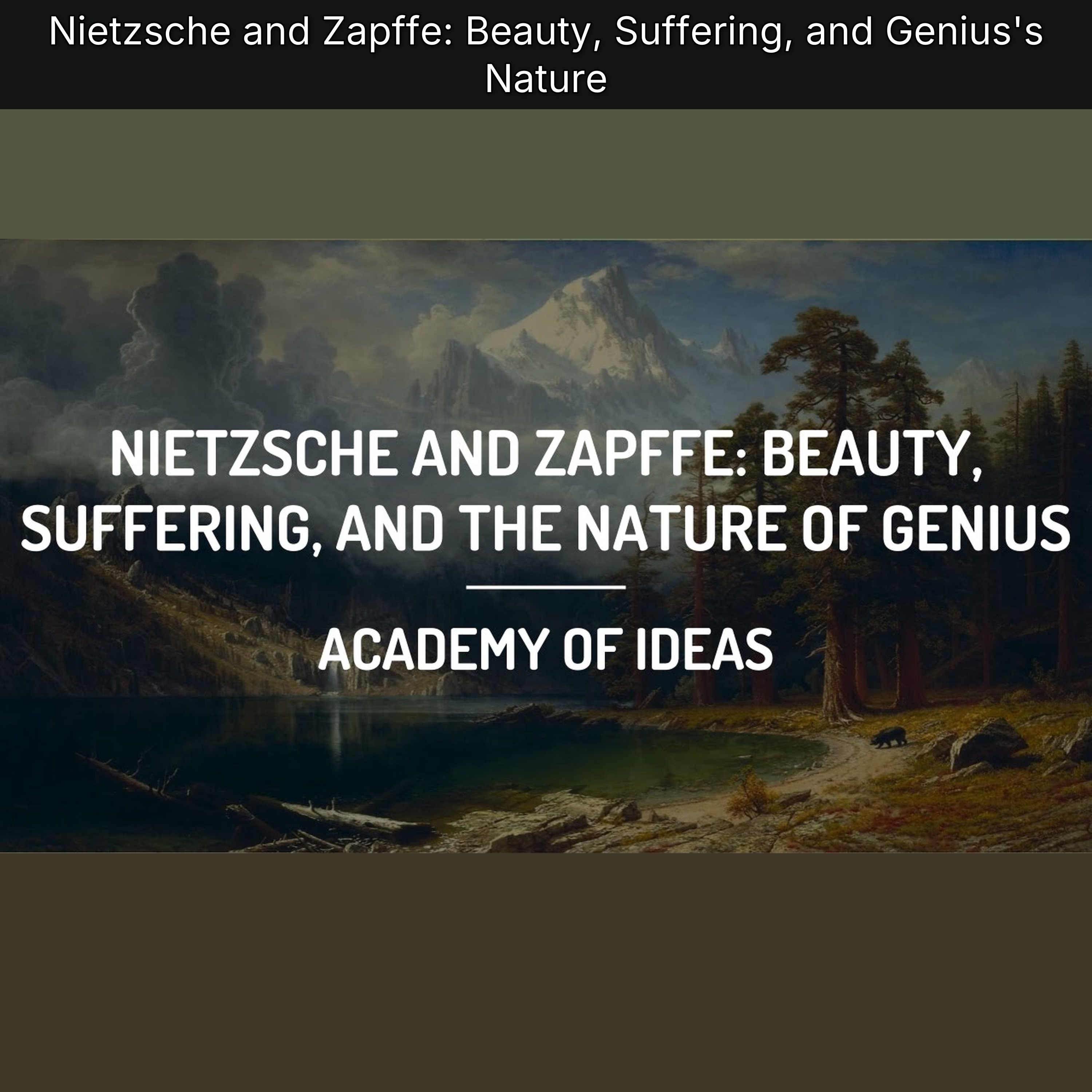 Nietzsche and Zapffe: Beauty, Suffering, and Genius's Nature episode artwork