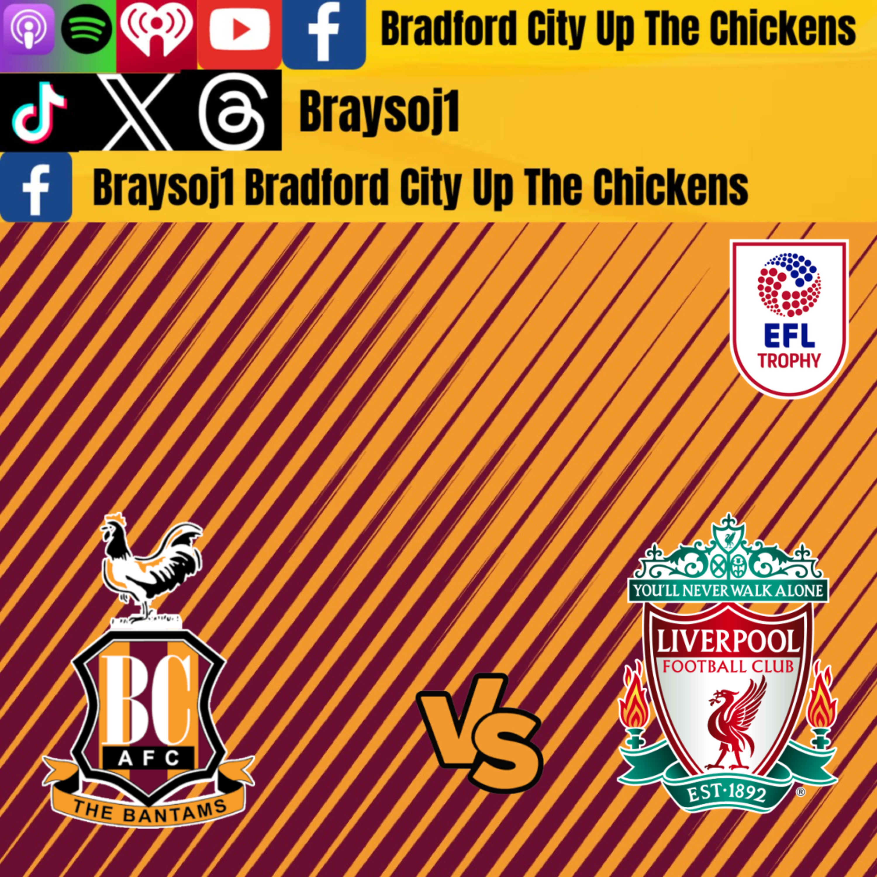 Ep 23) Bradford City Vs Liverpool U21 efl trophy pre match chat and other episode artwork