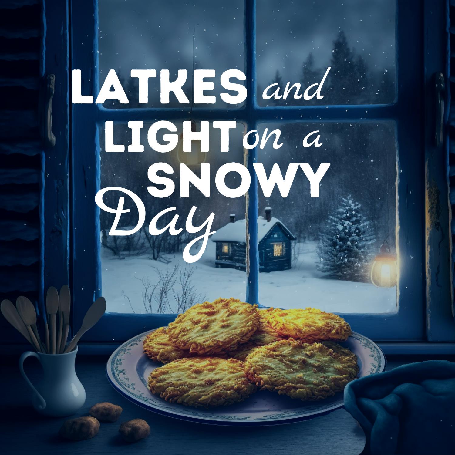 Latkes and Light on a Snowy Day