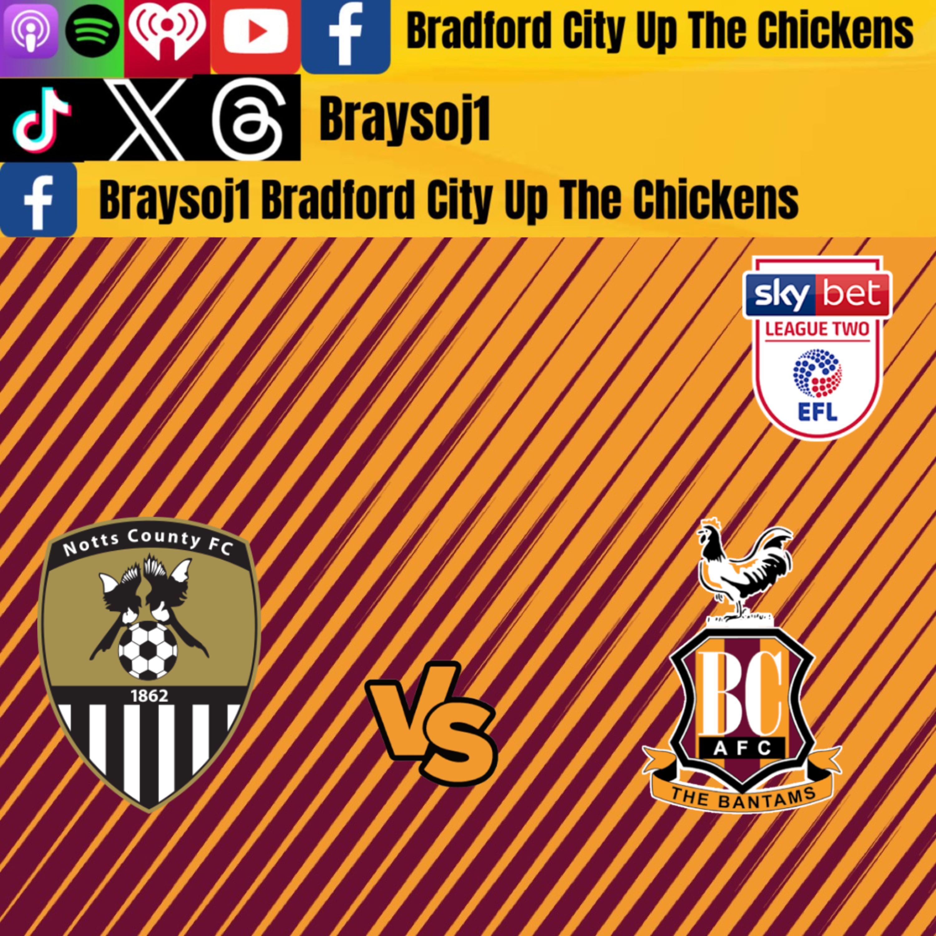 Ep 16) Notts county vs Bradford City pre match chat episode artwork