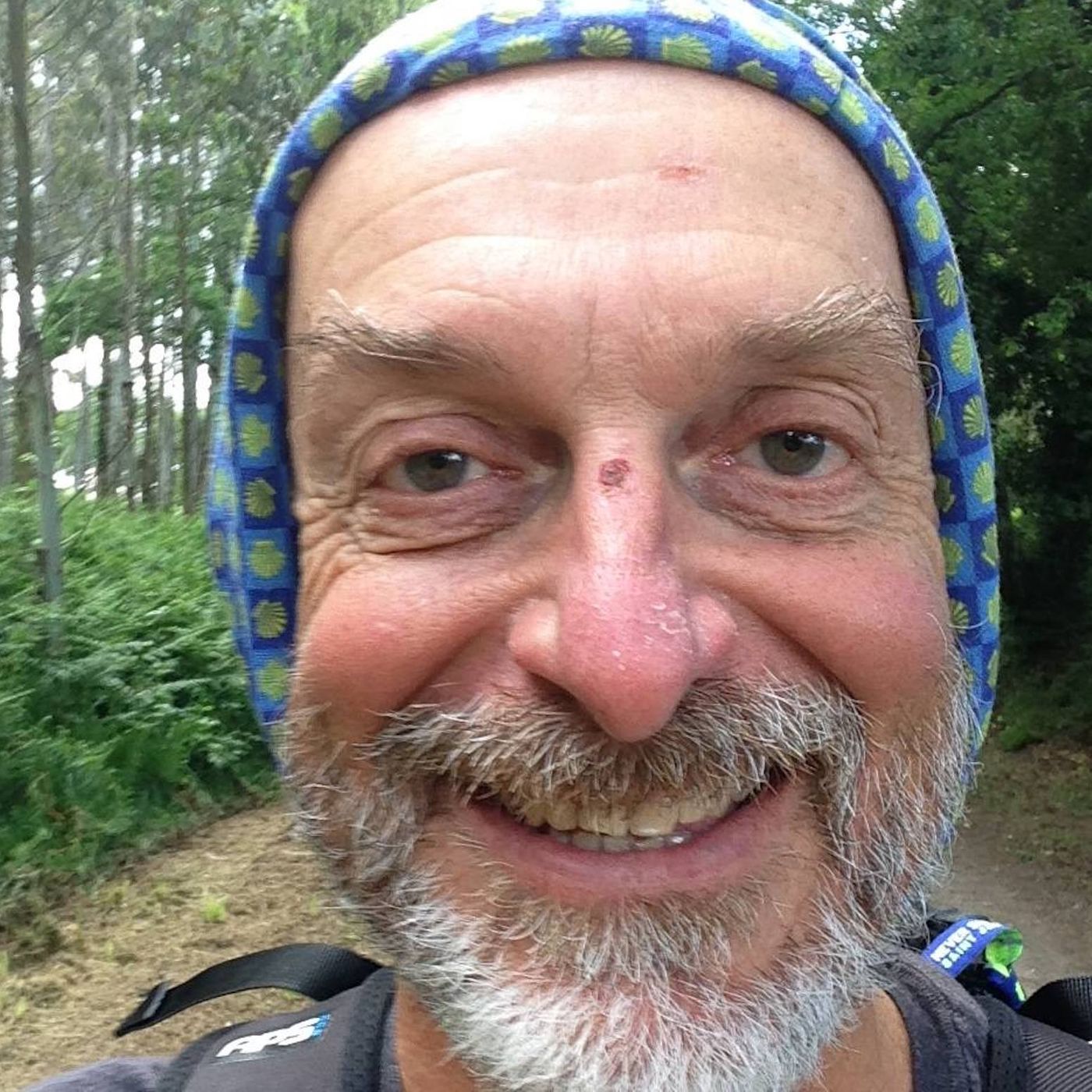 Steve Wilson wrote a one-man show after walking the Camino to heal.  His Camino light shines brightly episode artwork