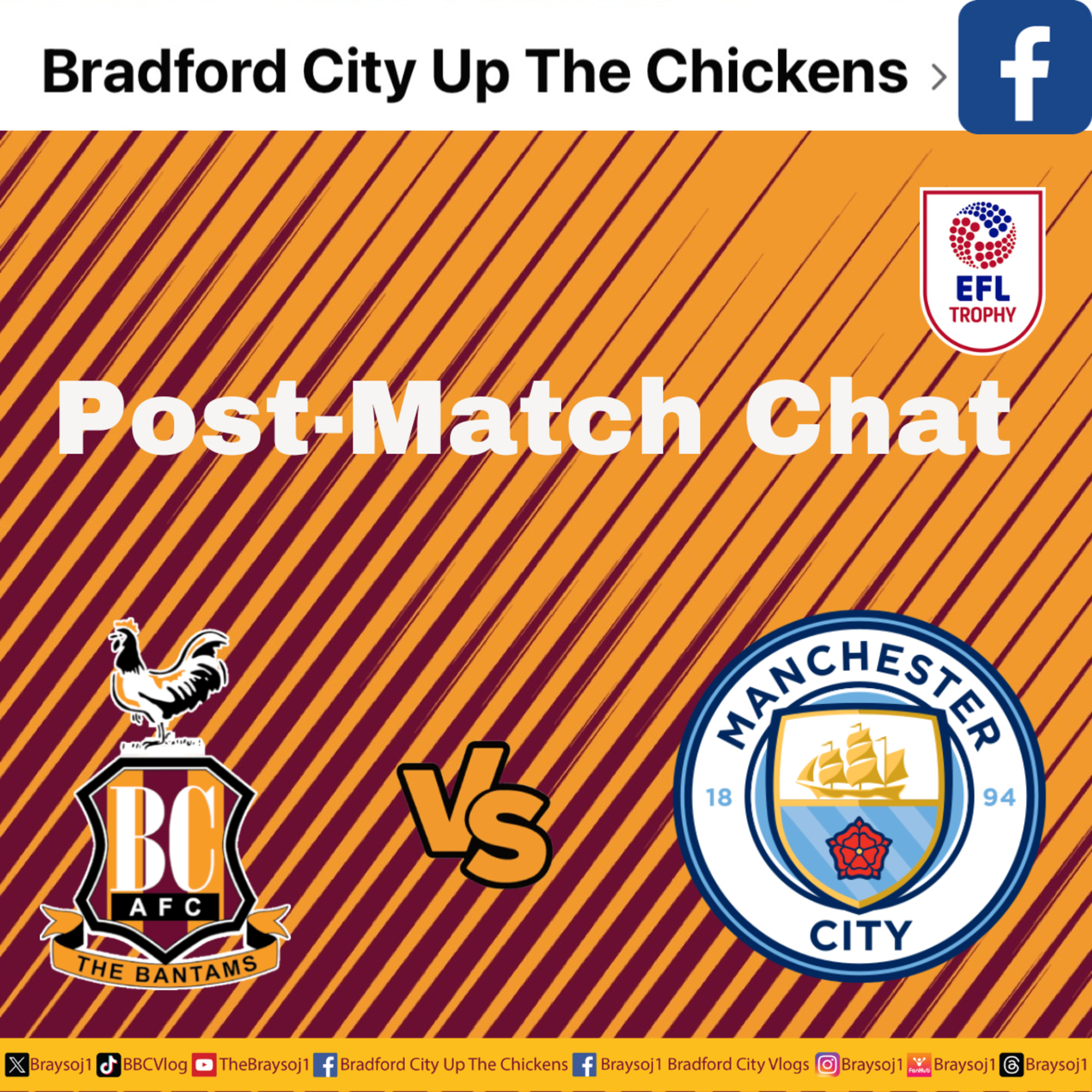 Ep 10) Bradford Vs Man City U21 post match chat #ManCity #bcafc #efltrophy episode artwork