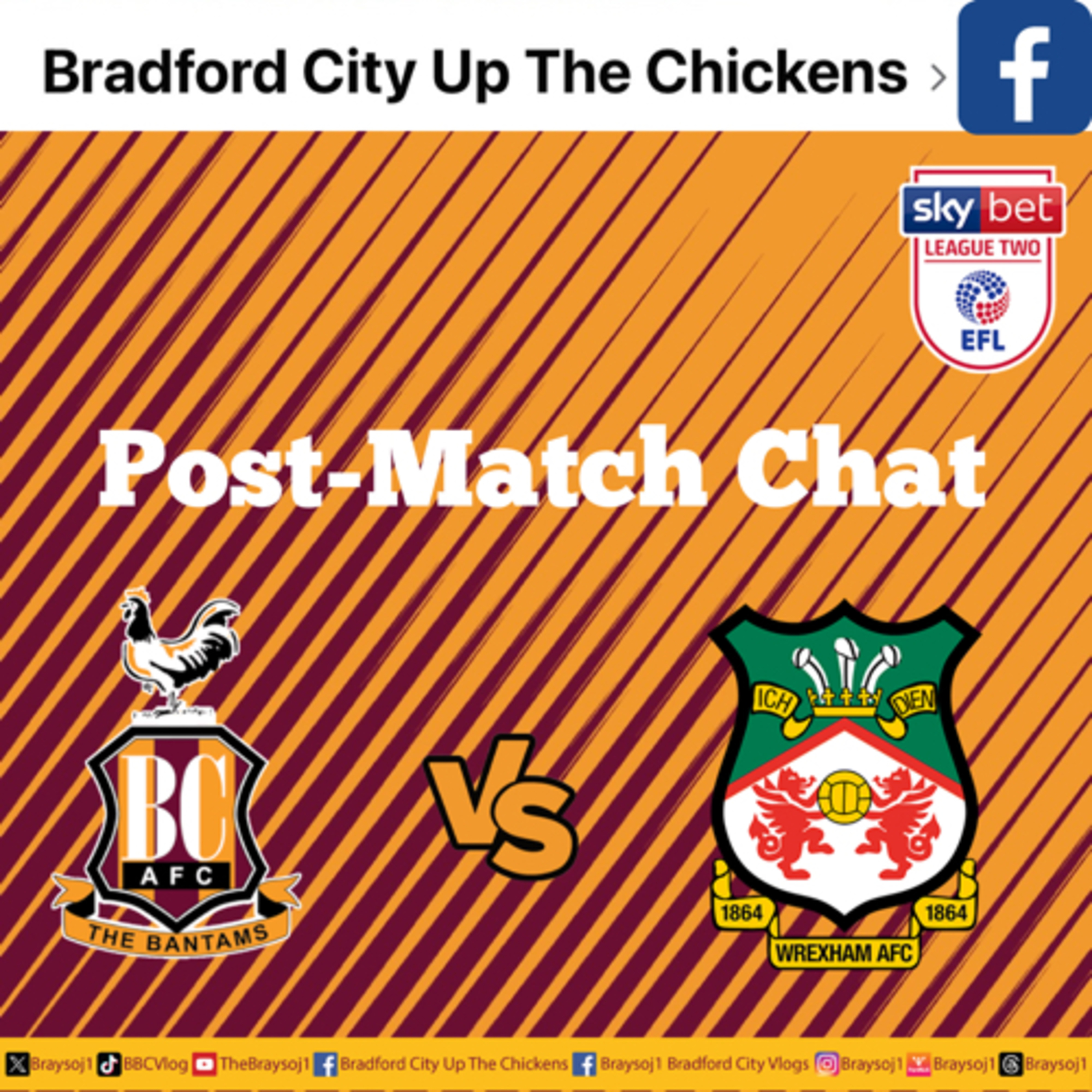 Ep 6) Bradford City V Wrexham Post Match chat episode artwork
