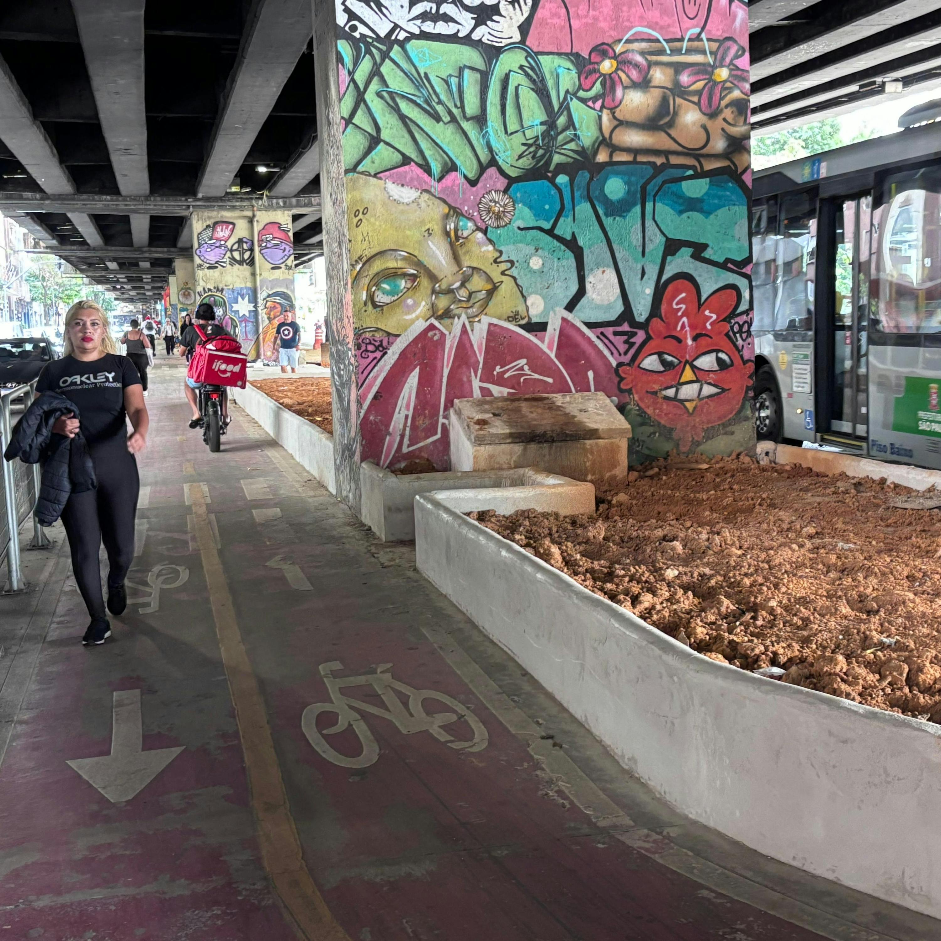 Prefeitura de São Paulo instala jardins e inviabiliza passagem de pedestres sob o Minhocão Prefeitura de São Paulo instala jardins e inviabiliza passagem de pedestres sob o Minhocão