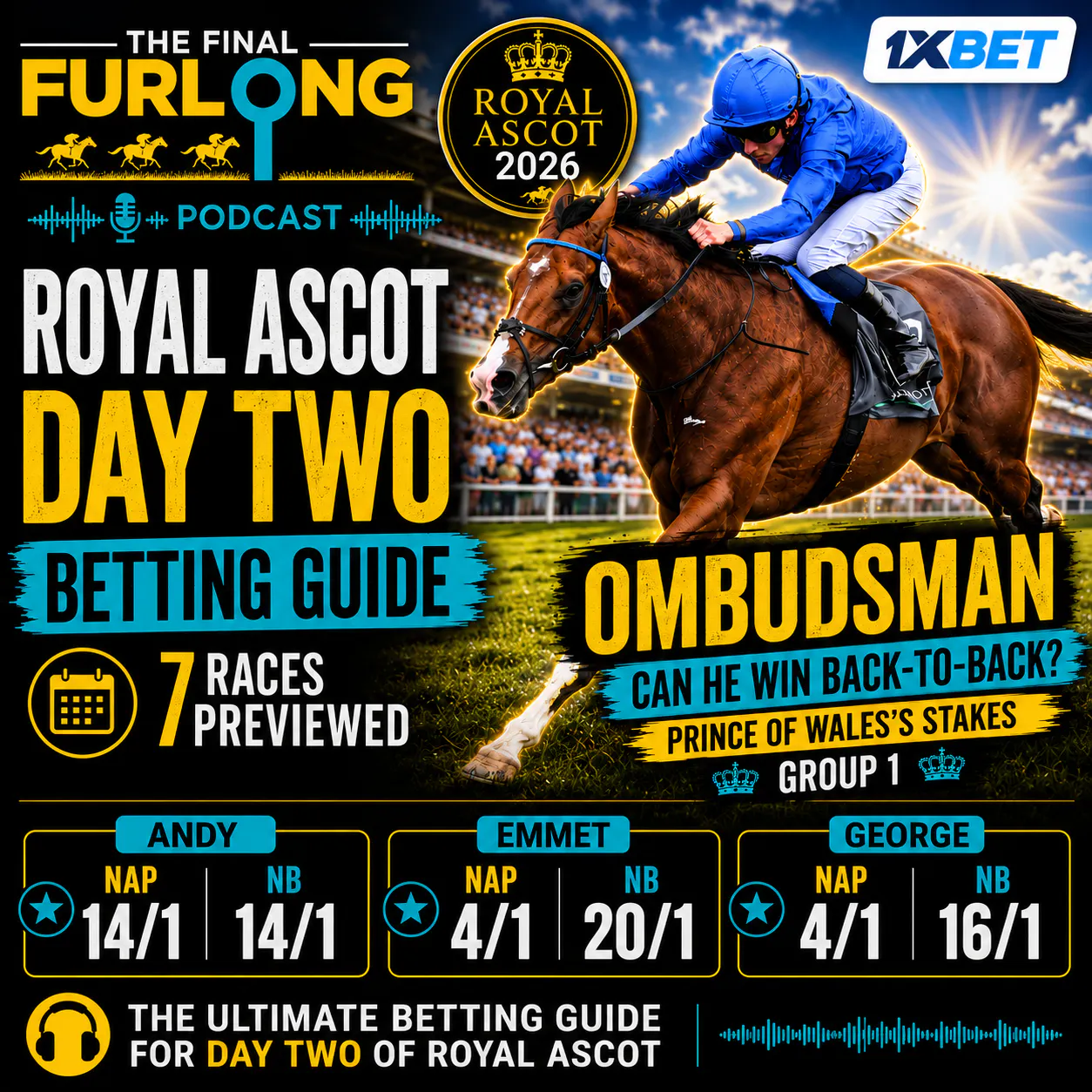 Royal Ascot Day 2 Betting Guide: Prince Of Wales's Stakes, Royal Hunt Cup, with 10/1 & 25/1 Bets episode artwork