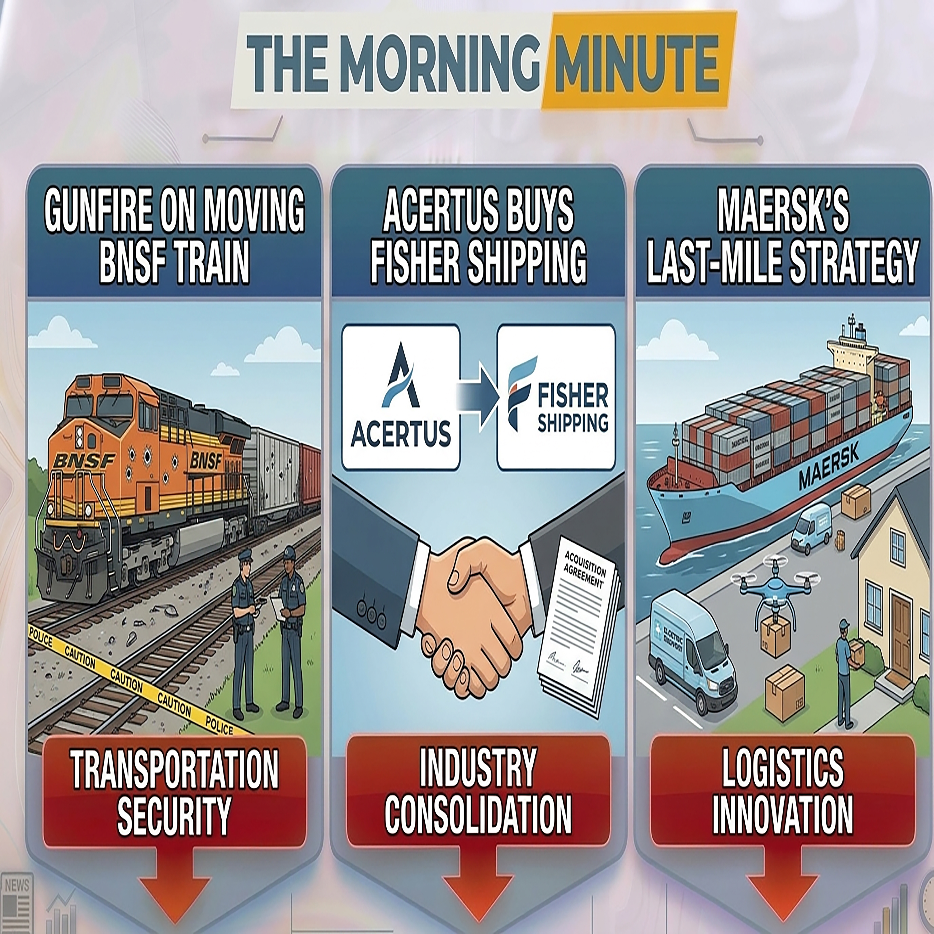Gunfire on Moving BNSF Train, Acertus Buys Fisher Shipping, & Maersk's Last-Mile Strategy | The Morning Minute
