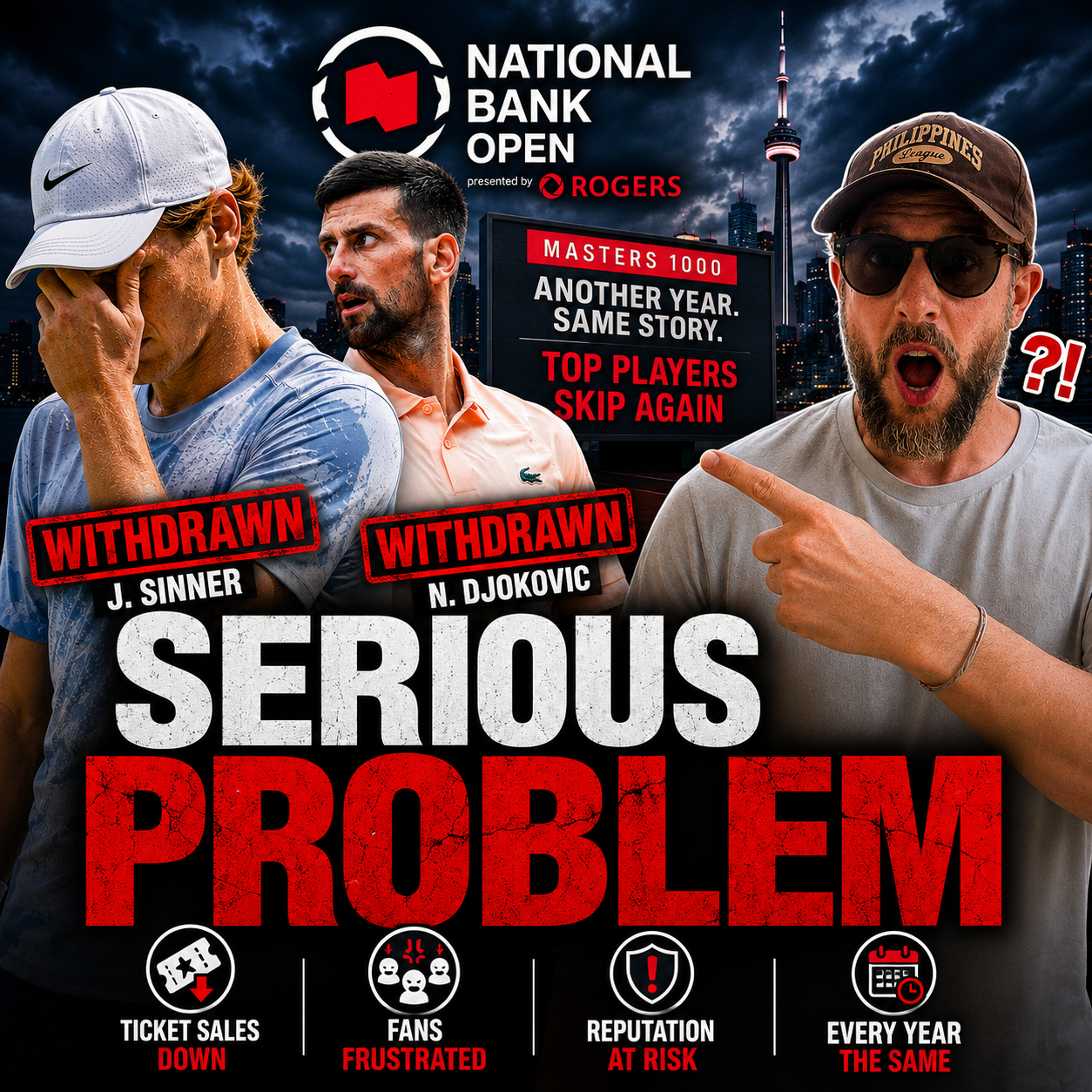 Sinner & Djokovic WITHDRAW! Canadian Open Has a SERIOUS Problem… | GTL Tennis News