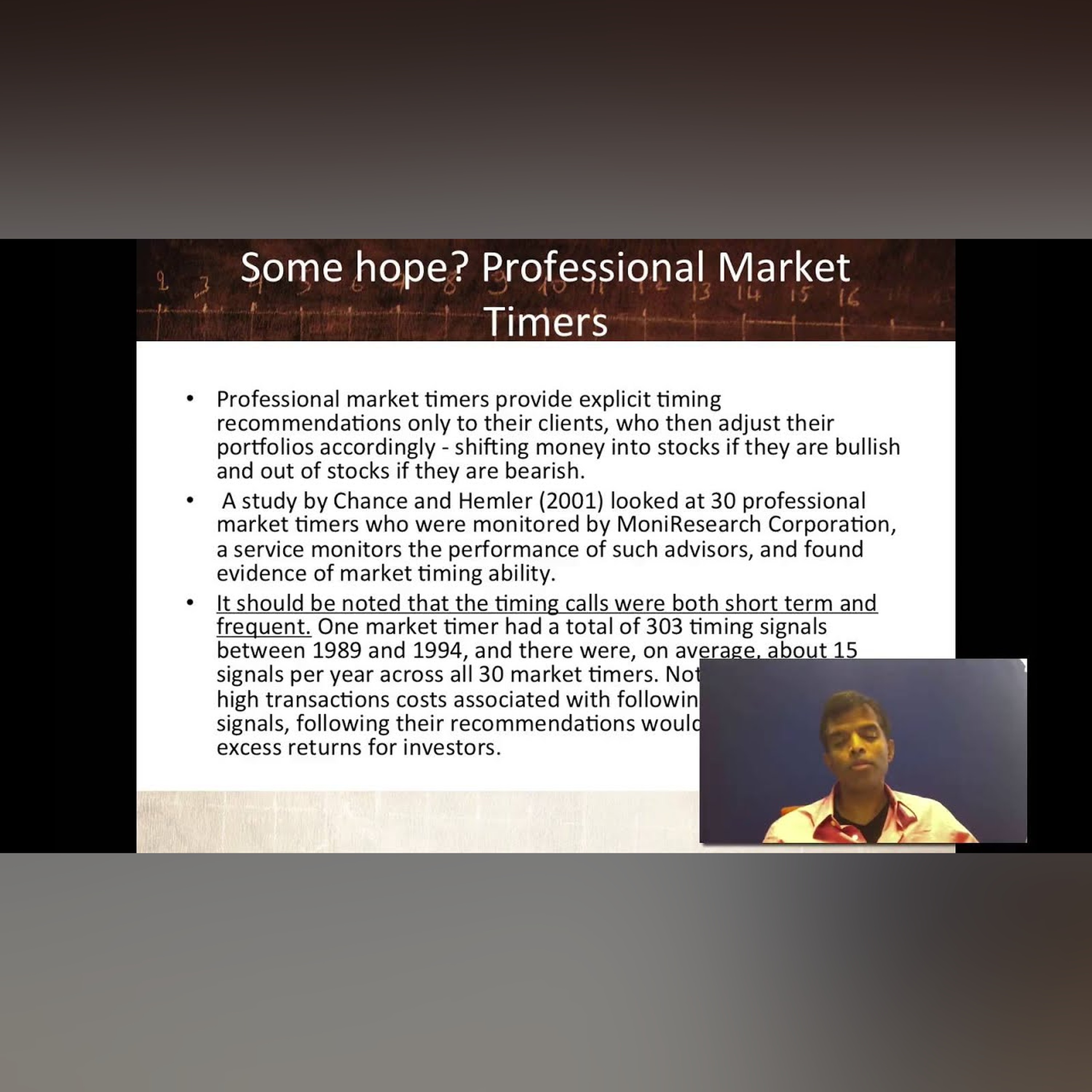 Session 34: Market Timing - Does it Work?