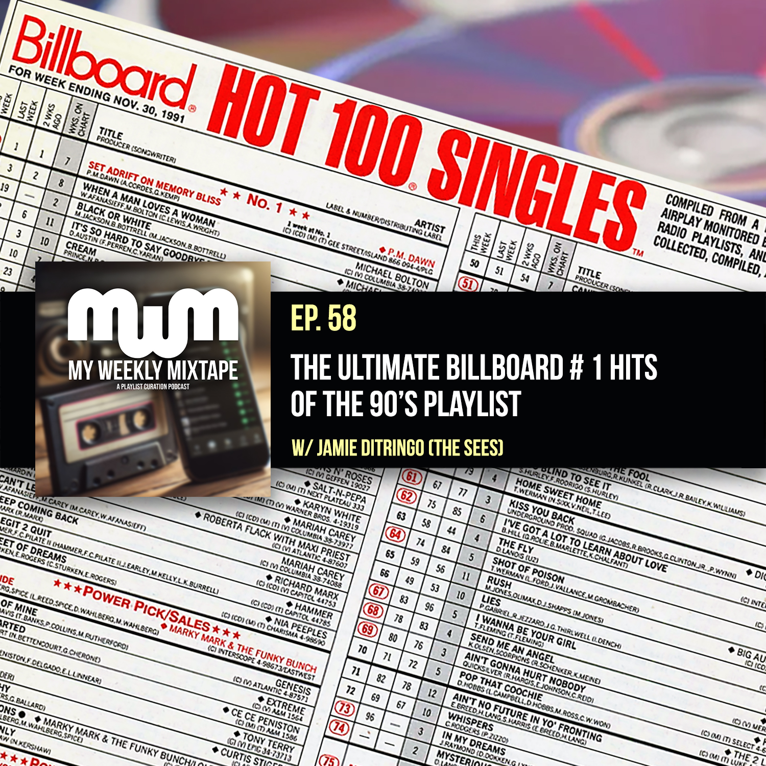 The Ultimate Billboard Number 1 Hits Of The 90's Playlist (w/ The Sees' Jamie DiTringo)