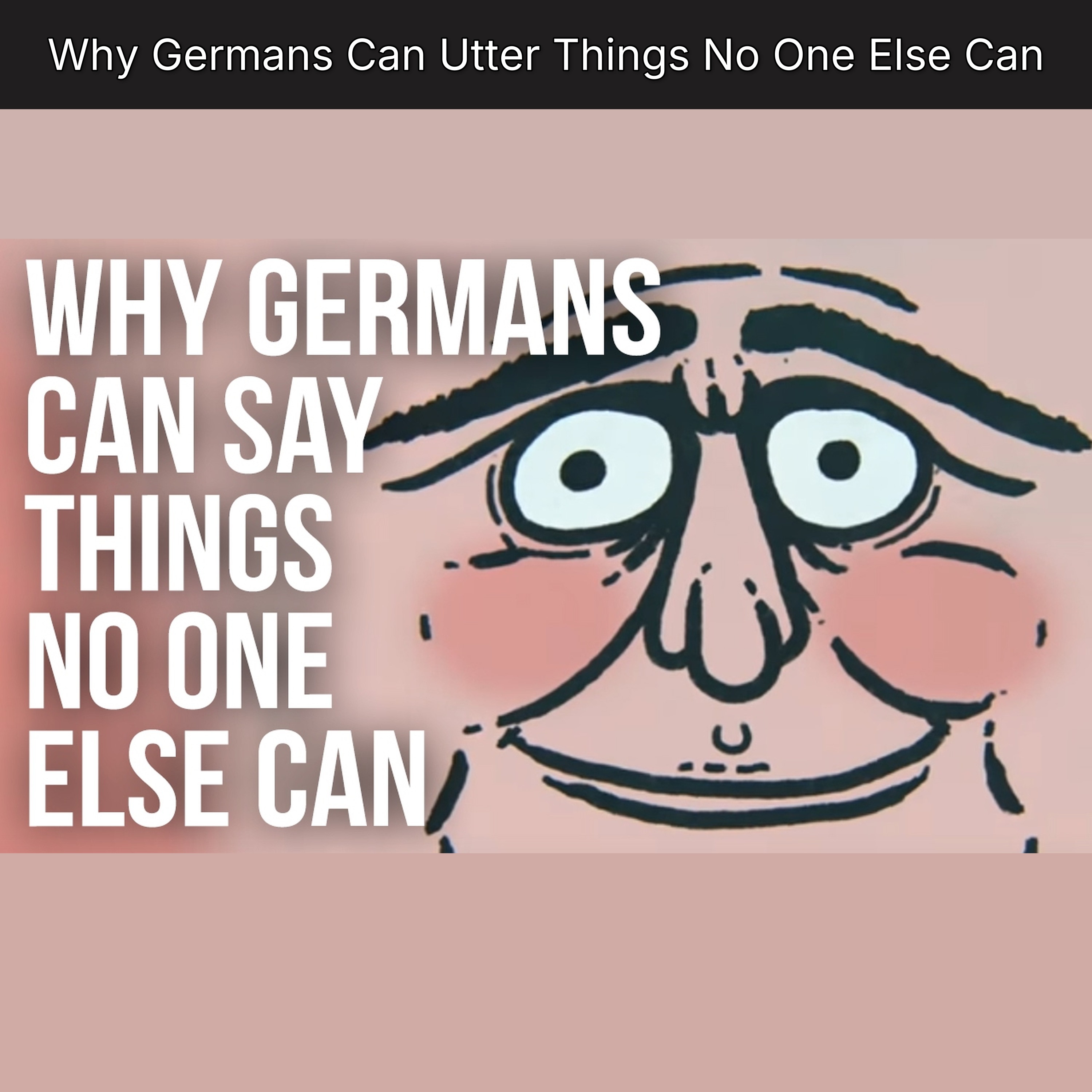 Why Germans Can Utter Things No One Else Can