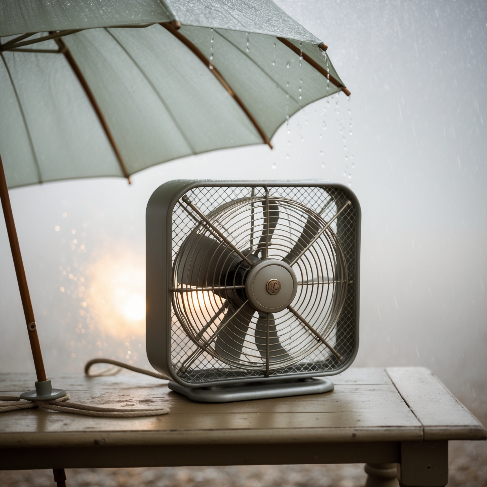 Box Fan with Rain Under an Umbrella Sounds 🌧️ | Ultimate Sleep Noise