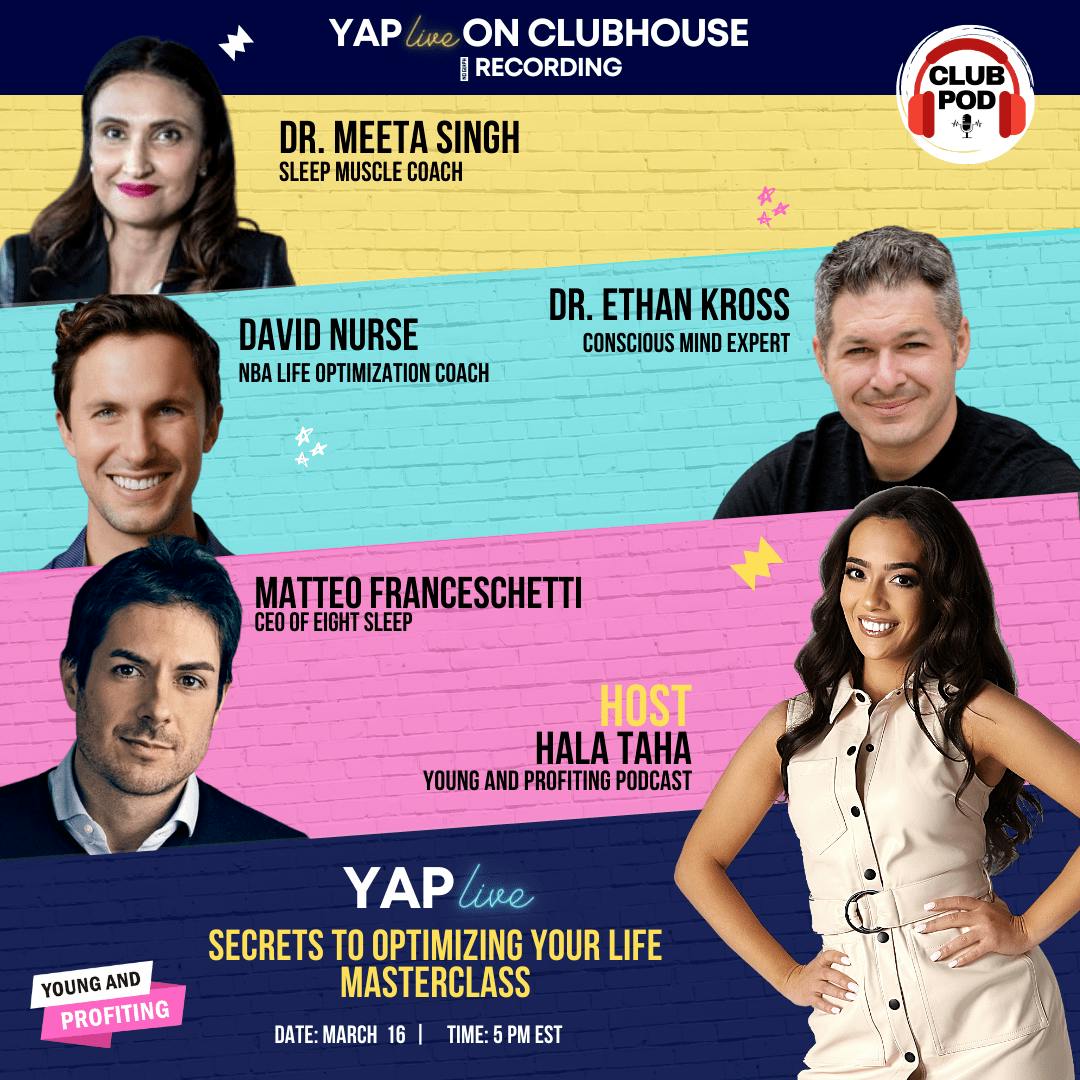 YAPLive: Secrets to Optimize Your Life with David Nurse, Dr. Ethan Kross, Mateo Franceschetti and Dr. Meeta Singh Mohindra | Uncut Version