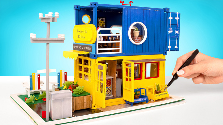Dollhouse DIY: Stylish Summer Trailer Cafe Kit Built From Scratch