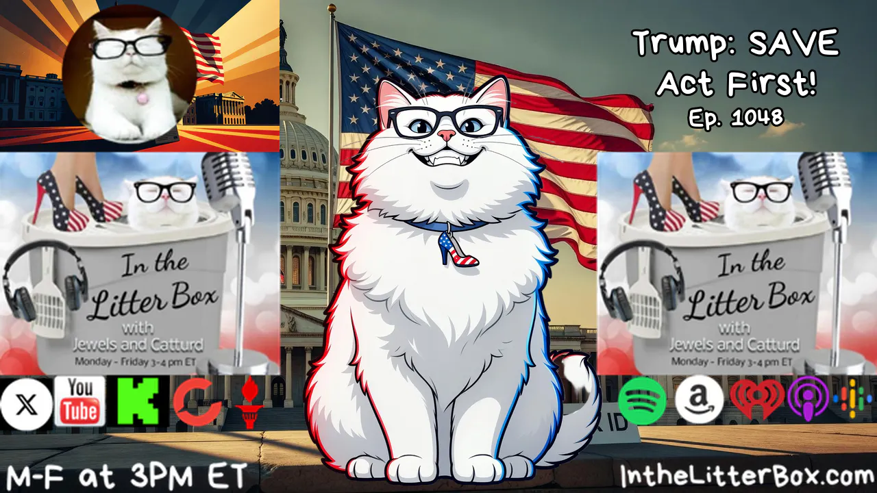 TRUMP: SAVE ACT FIRST! | In the Litter Box w/ Jewels & Catturd – Ep. 1048 – 6/25/2026 episode artwork