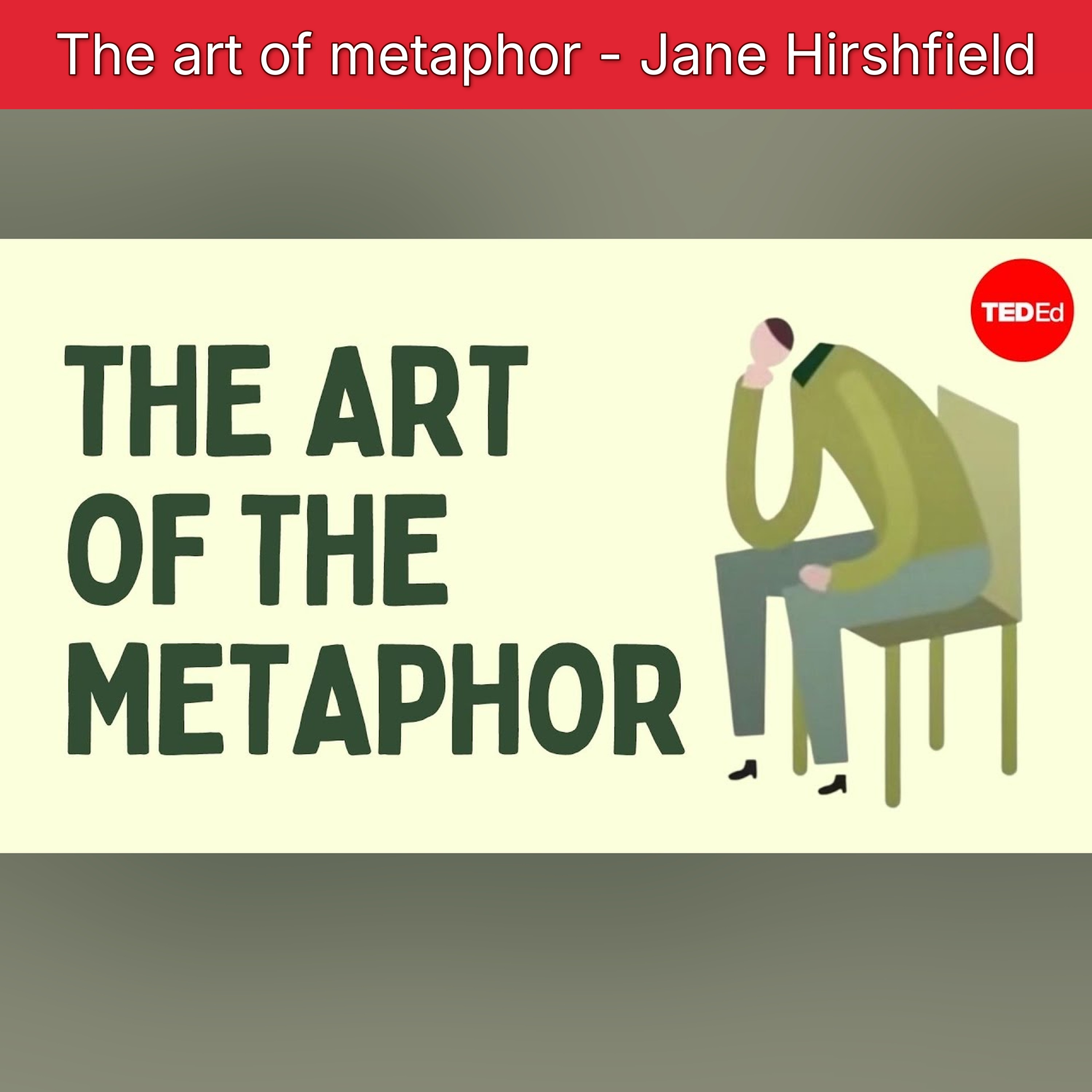 The art of metaphor - Jane Hirshfield episode artwork