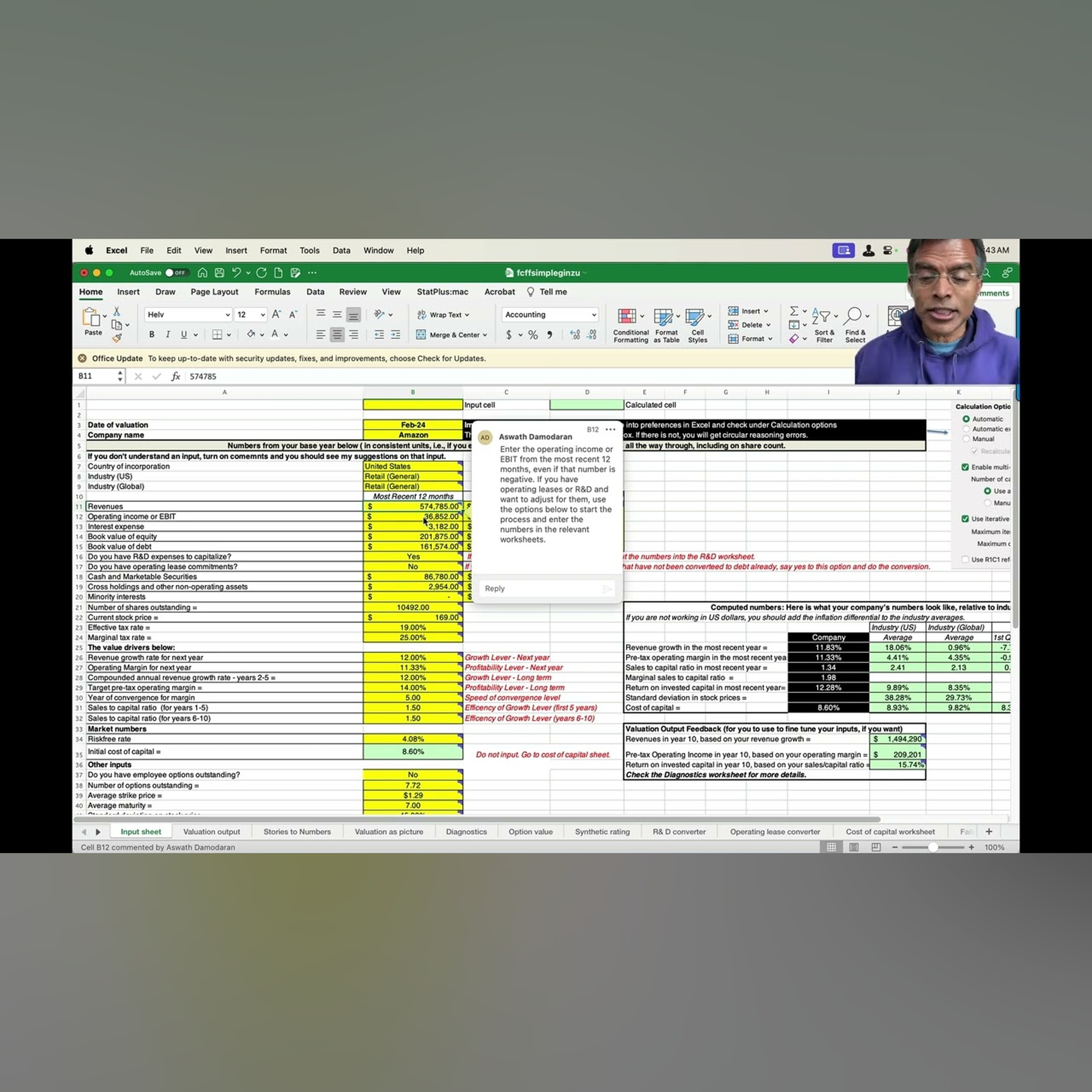 Valuation Modeling: Excel as a tool