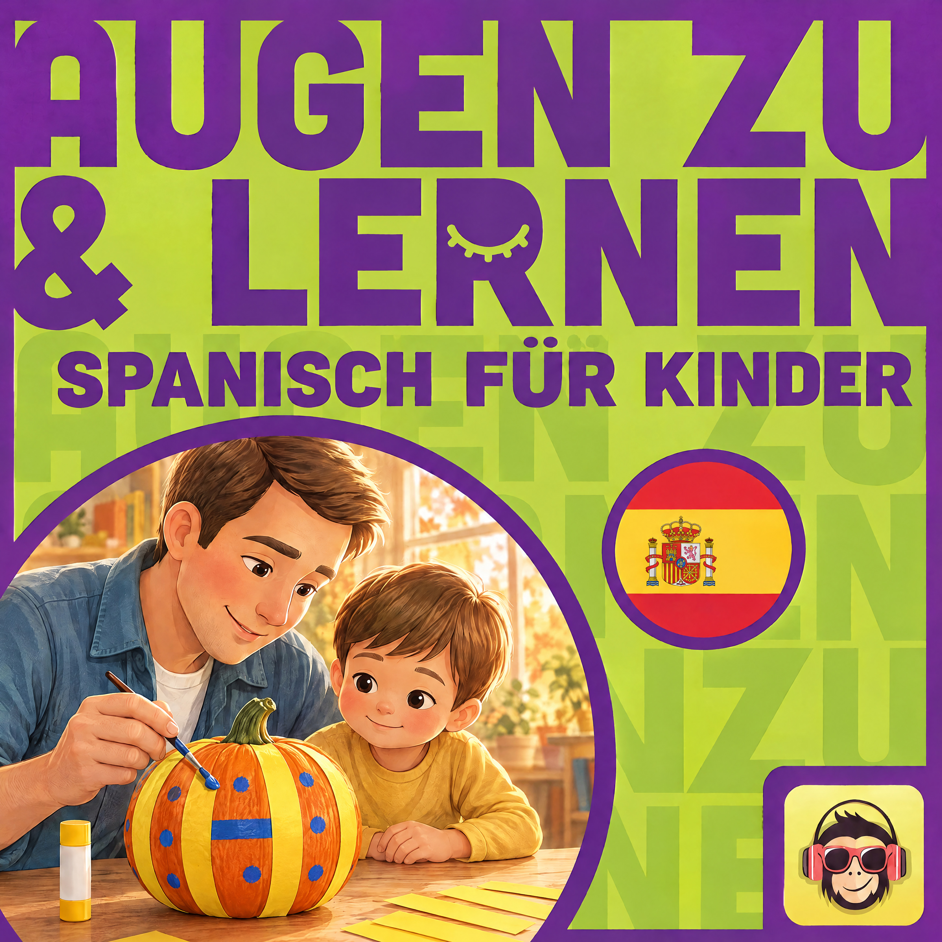 Cover: Spanisch für Kinder: Kürbis-Basteln - Vokabeln zum Einschlafen