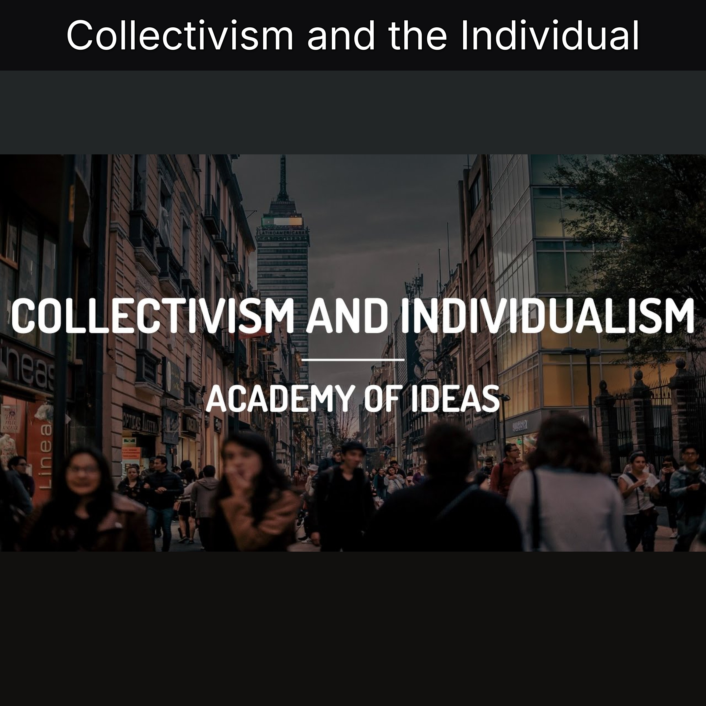 Collectivism and the Individual episode artwork