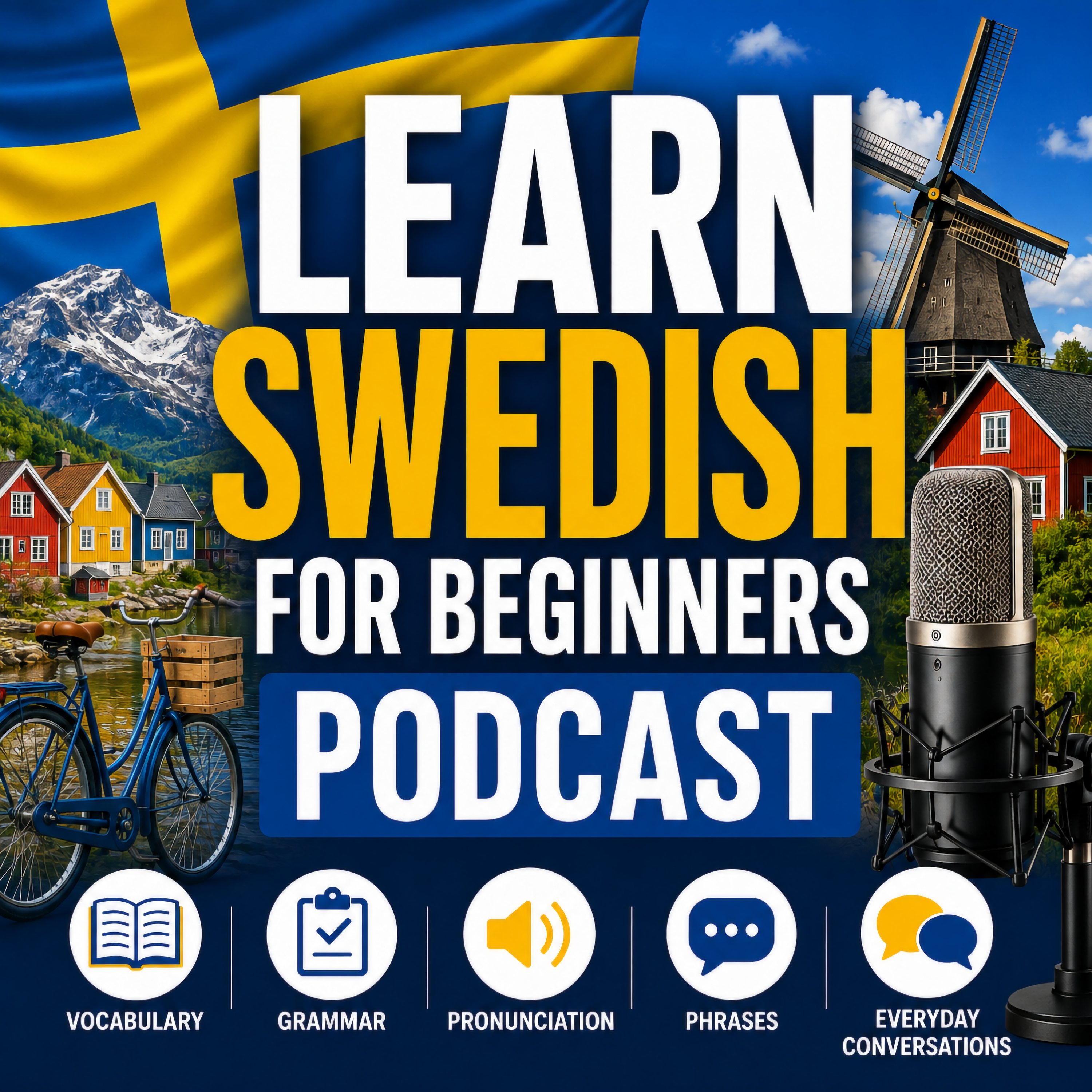 Learn Swedish for Beginners Podcast: Learning Basic Swedish Language Vocabulary, Grammar, Pronunciation, Phrases, and Everyday Conversations podcast artwork